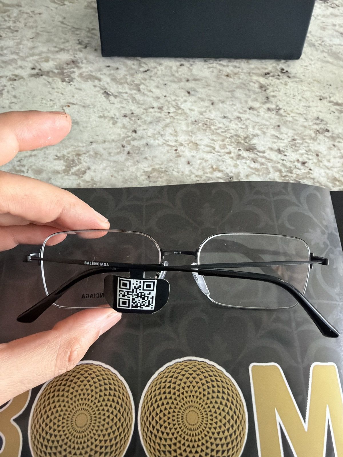 Balenciaga Balenciaga Black Metal Glasses Size ONE SIZE - 2 Thumbnail