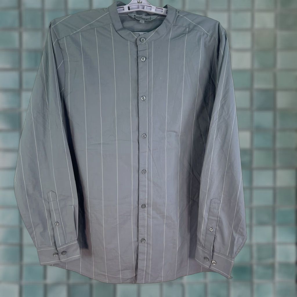 Vintage Chef Works Striped Button-Up Shirt Mens Size L Gray Long Sleeve NWT Size US L / EU 52-54 / 3 - 1 Thumbnail