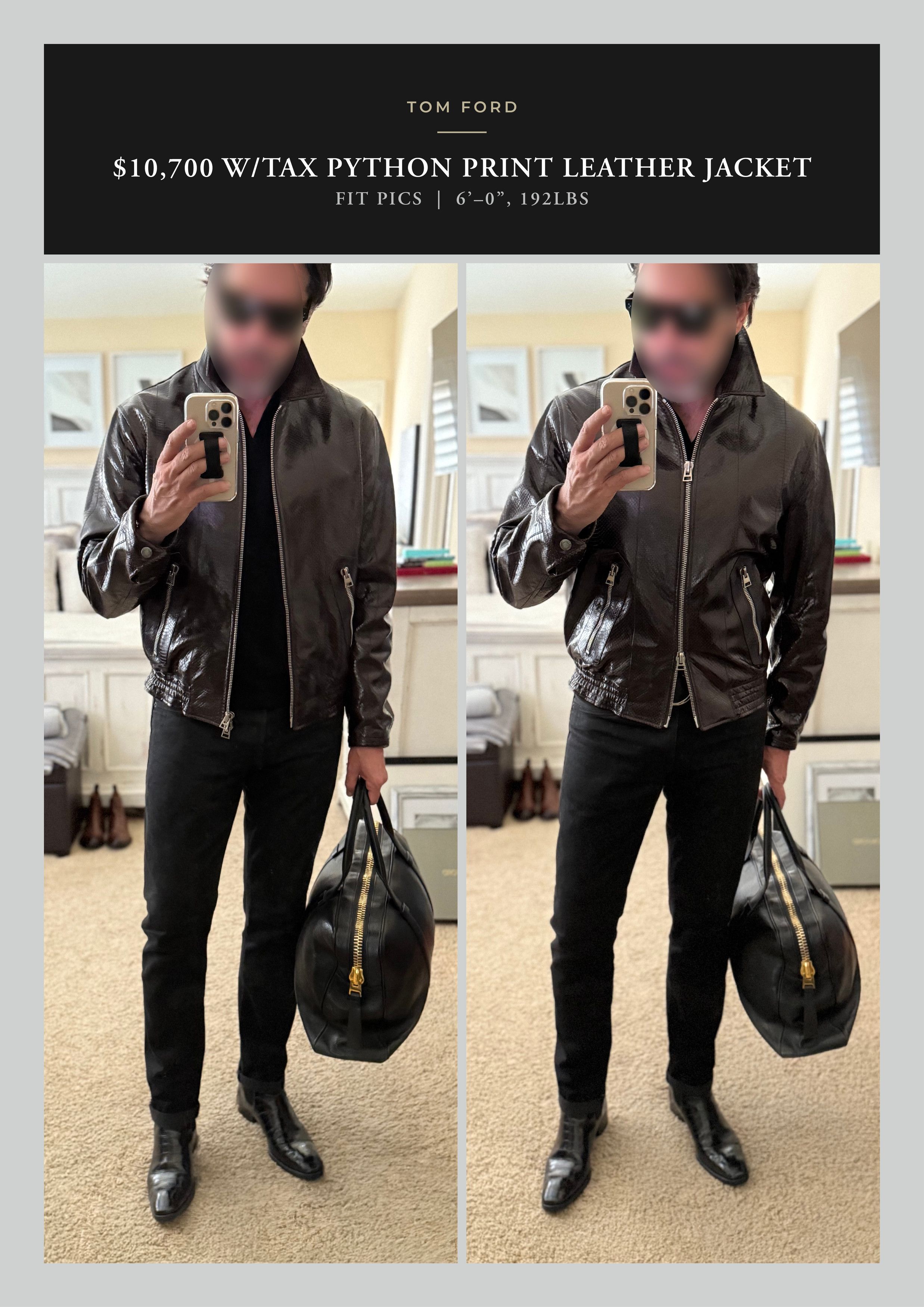 Tom Ford Fits smaller, Ultimate NWT $10,700 w/tax Python Jacket Size US XL / EU 56 / 4 - 9 Thumbnail