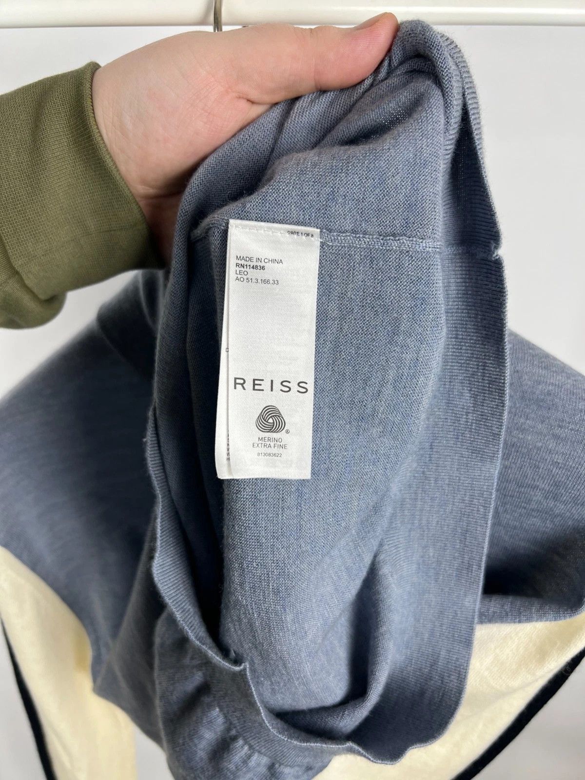 Reiss Reiss Leo 100% Wool Colourblock Polo 1/4 Zip Long Sleeve Size US L / EU 52-54 / 3 - 7 Thumbnail