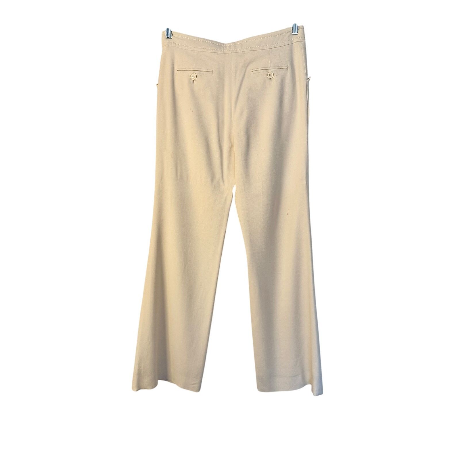 Dior Christian Dior Women's Ivory Viscose Wool Blend Trousers Size 34" / US 12 / IT 48 - 2 Thumbnail