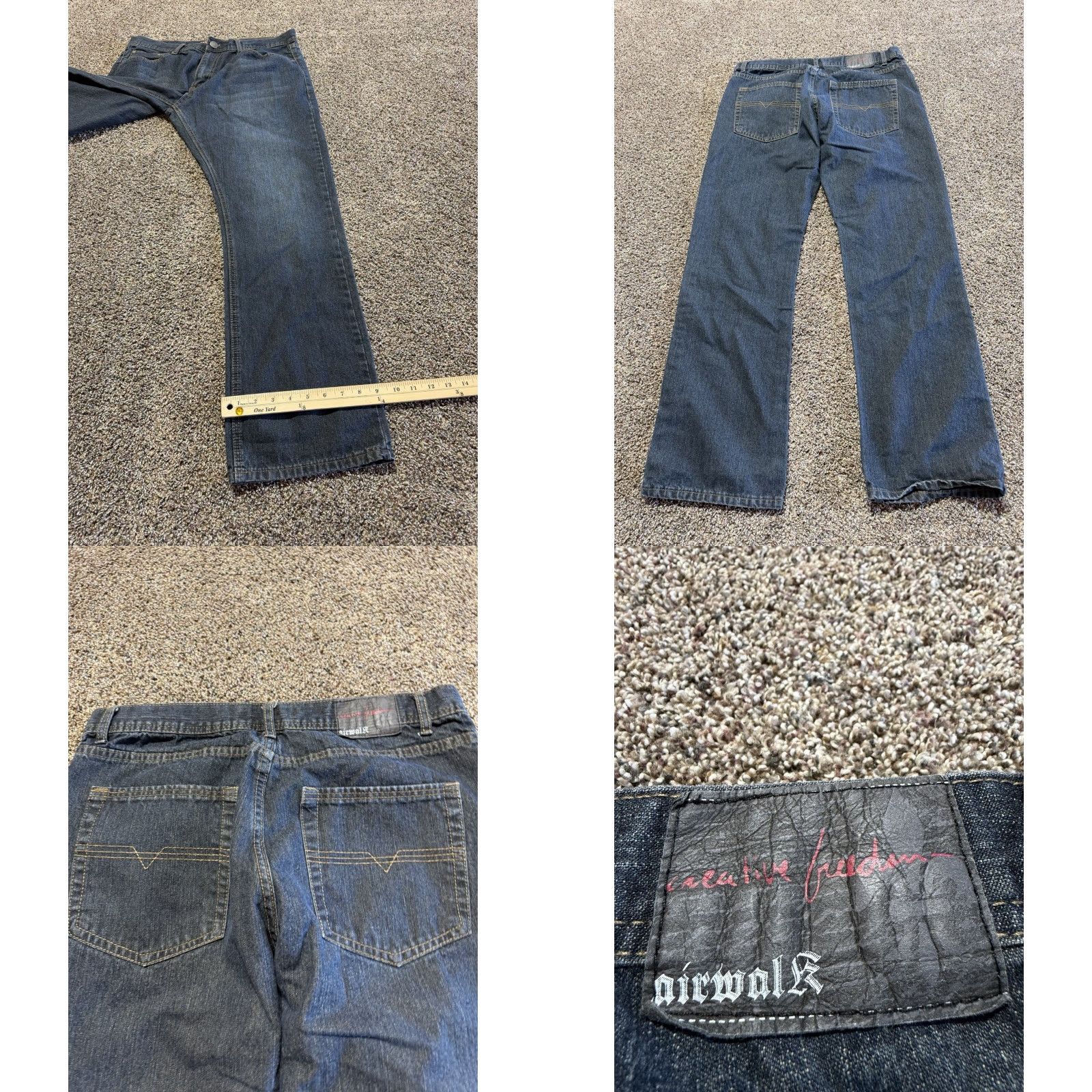 Airwalk VINTAGE AIRWALK Jeans Men 36X32 Blue Denim Cotton 5-Pocket Straight Bootcut Size US 36 / EU 52 - 8 Thumbnail