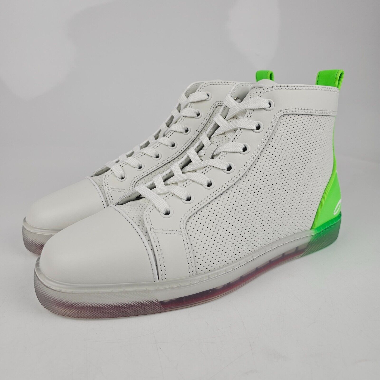 image of Christian Louboutin Fun Louis White Leather Sneakers New, Men's (Size 6)