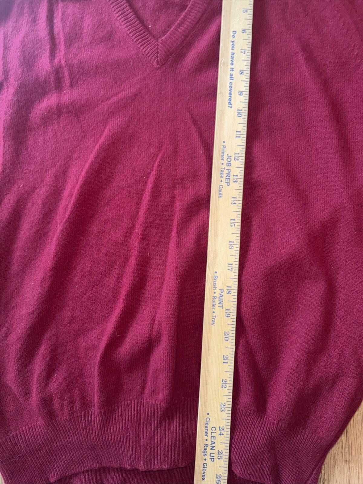 Other Glen Abbey Mens Pure Cashmere Made in IrelandBurgundy Vneck Size US XL / EU 56 / 4 - 6 Thumbnail