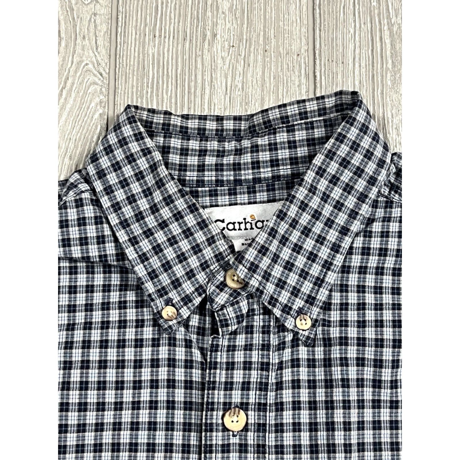 Carhartt Carhartt Shirt Men’s L Check Plaid Long Sleeve Button Down Navy Work Casual Size US L / EU 52-54 / 3 - 7 Thumbnail