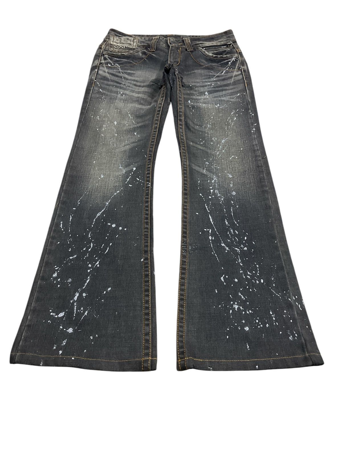 Japanese Brand THRASHED🔥FLARED XFRM FLUTTER DISTRESSED DENIM PANT Size US 29 - 5 Thumbnail