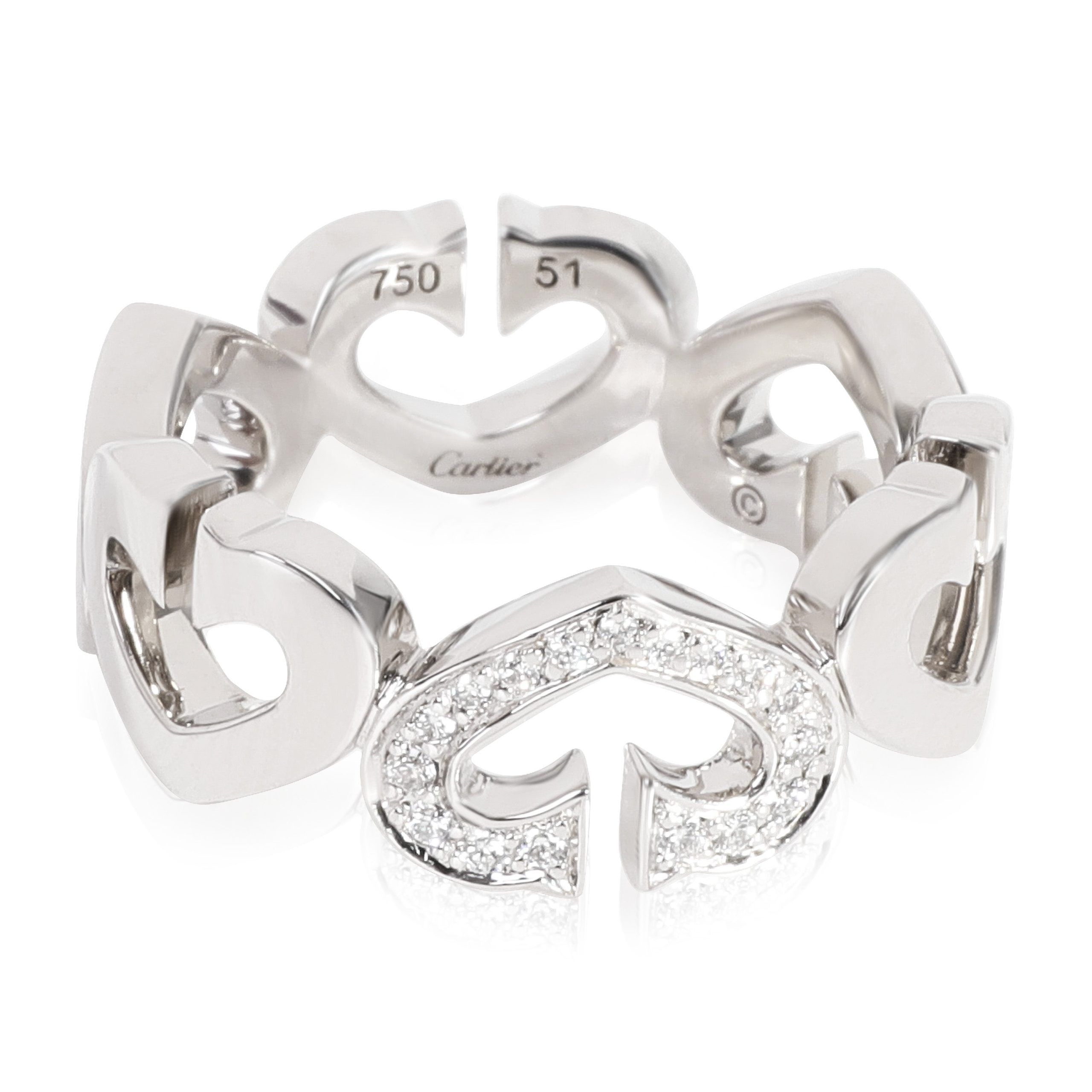 image of Cartier Hearts & Symbols Diamond Ring In 18K White Gold 0.1 Ctw, Women's