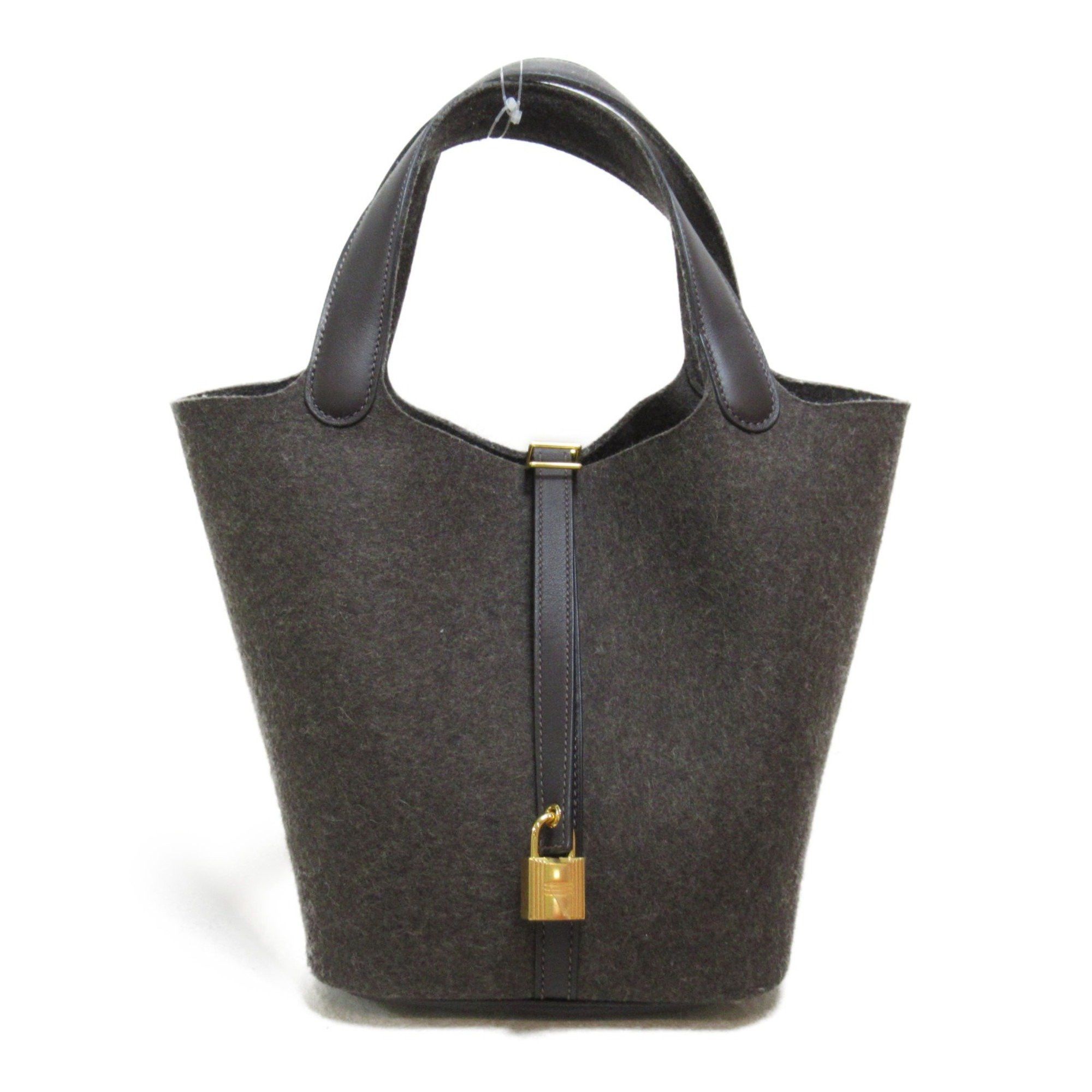 image of Hermes Picotin Lock Mmtote Bag Brown Evennes Leather Feutre, Women's