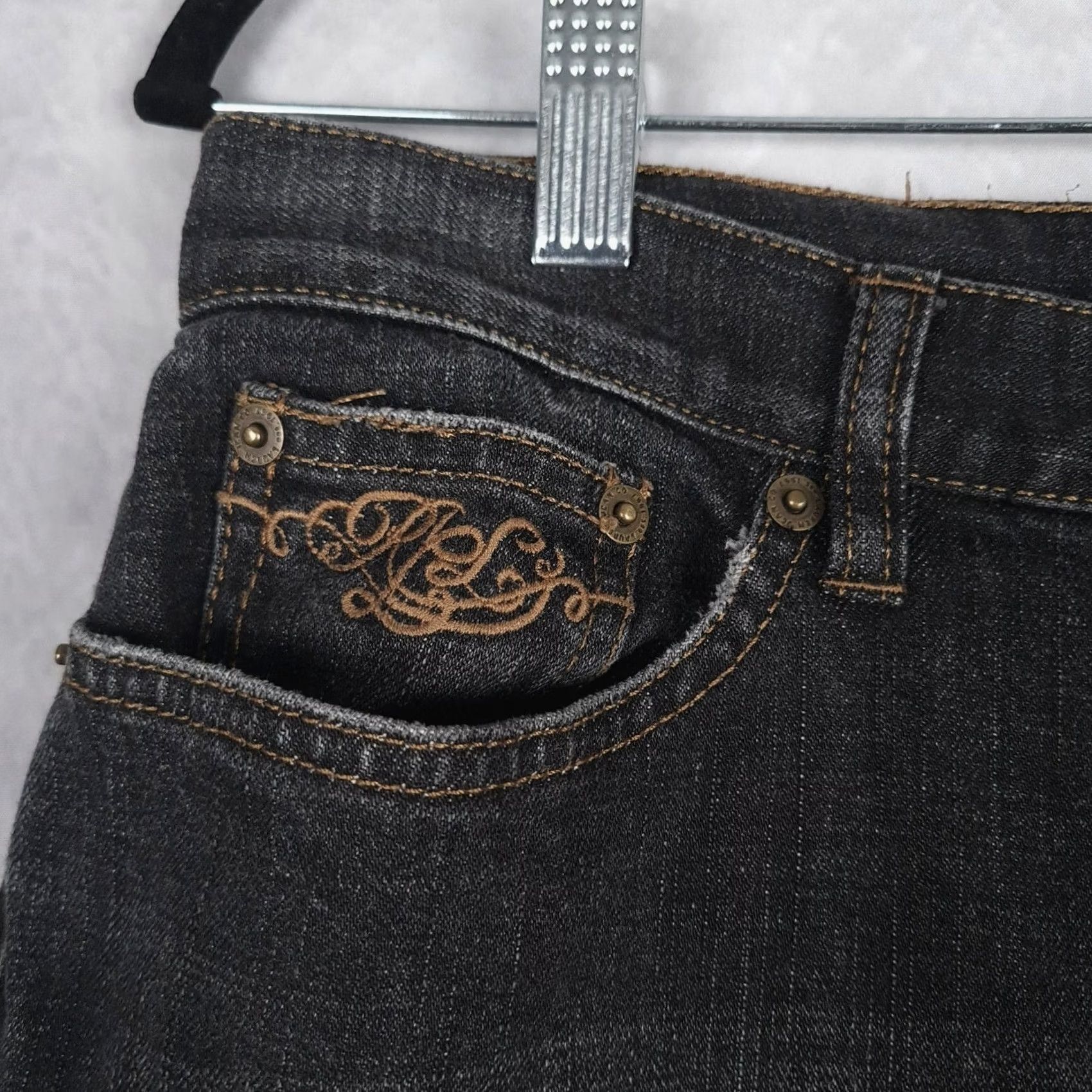 Ralph Lauren Ralph Lauren LRL Jeans Womens 10 Black Patchwork Embroidered Boho Y2K 31x28 Jeans Size 32" / US 10 / IT 46 - 3 Thumbnail