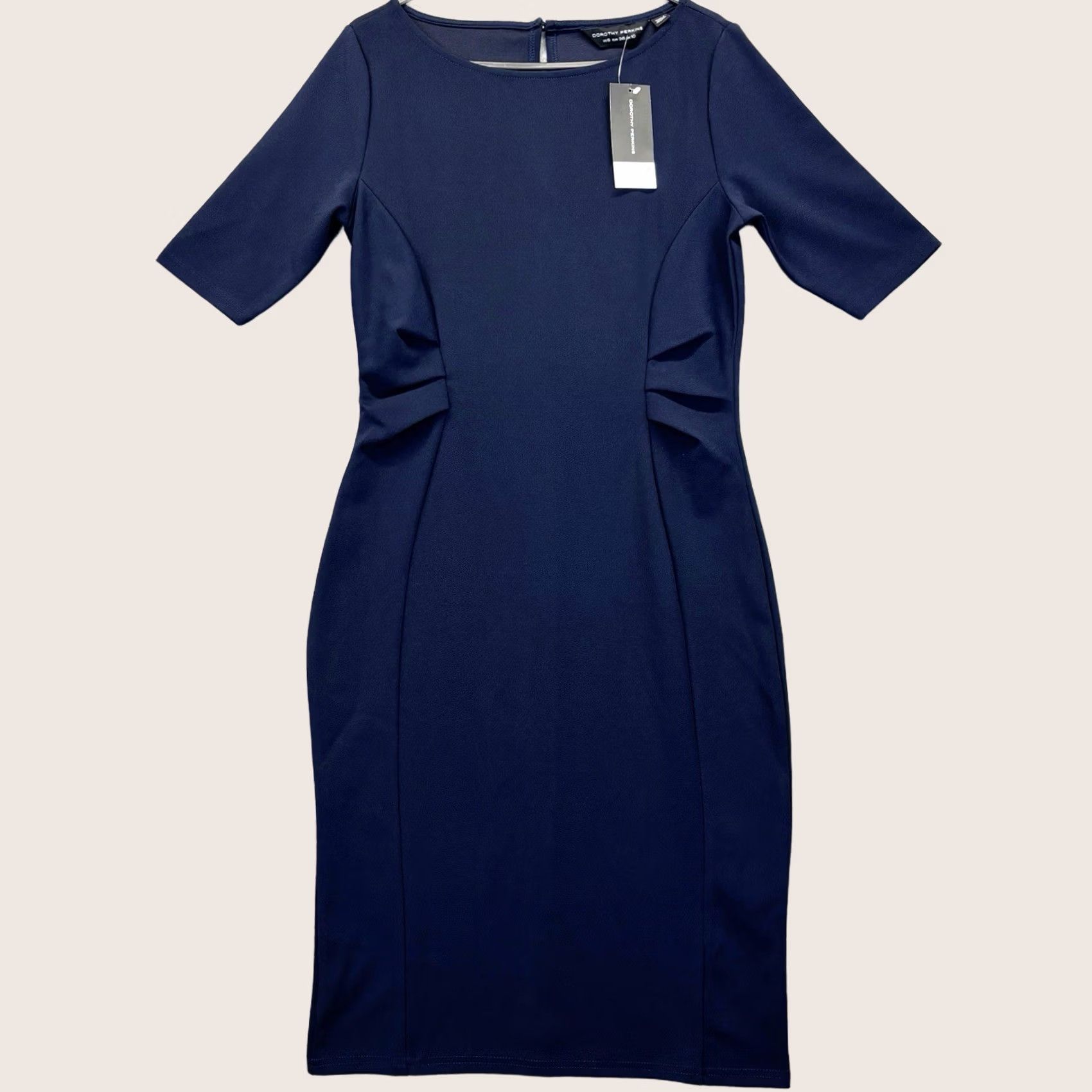 Vintage Dorothy Perkins Dress Womens 10 Pencil UK10 Navy Sleeve Women New With Tags BNWT Size L / US 10 / IT 46 - 1 Thumbnail