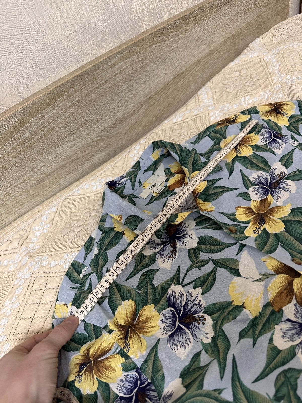 Marks & Spencer 🔥 Marks Spencer Cotton Hawaiian Button Up Shirt Art Floral Size US M / EU 48-50 / 2 - 9 Thumbnail
