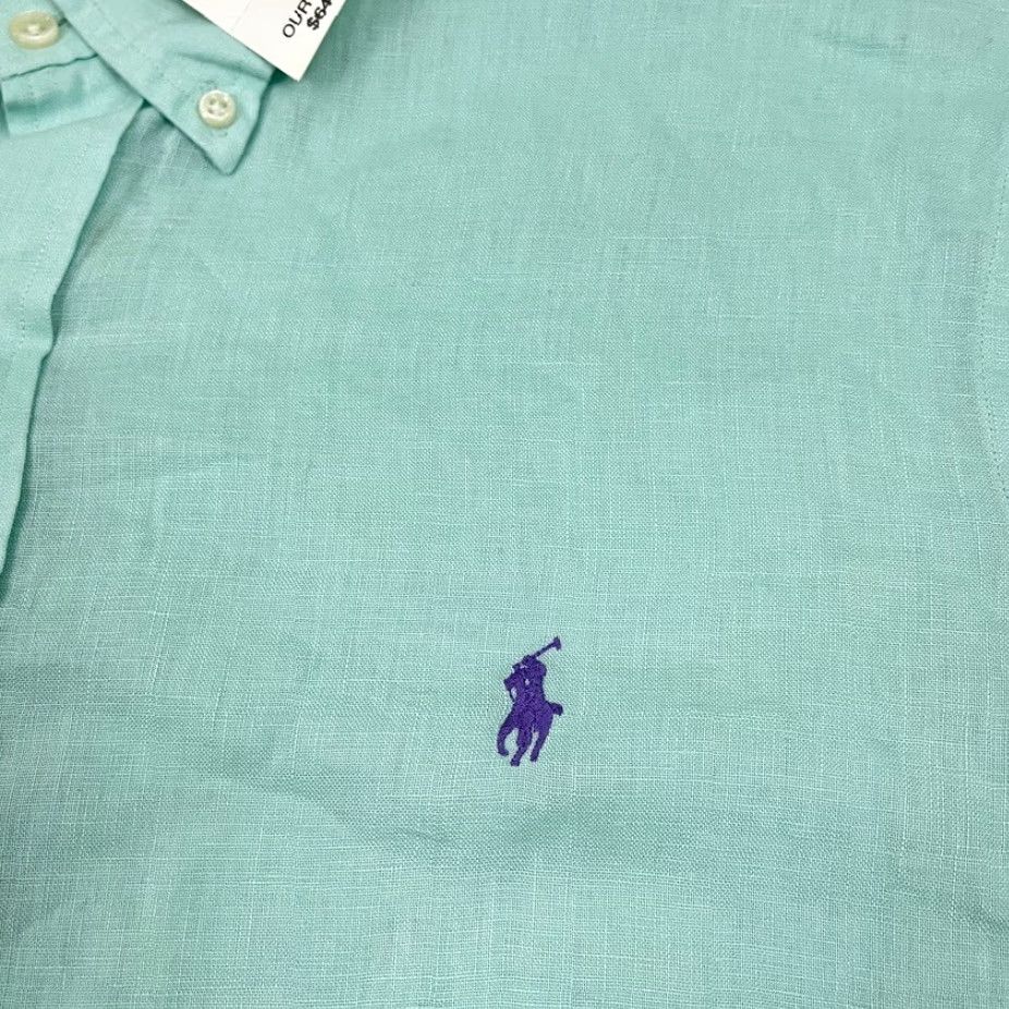 Ralph Lauren Ralph Lauren Shirt Mens XL Bermuda Blue 100% Linen Button-Down Pony Summer Prep Size US XL / EU 56 / 4 - 2 Thumbnail