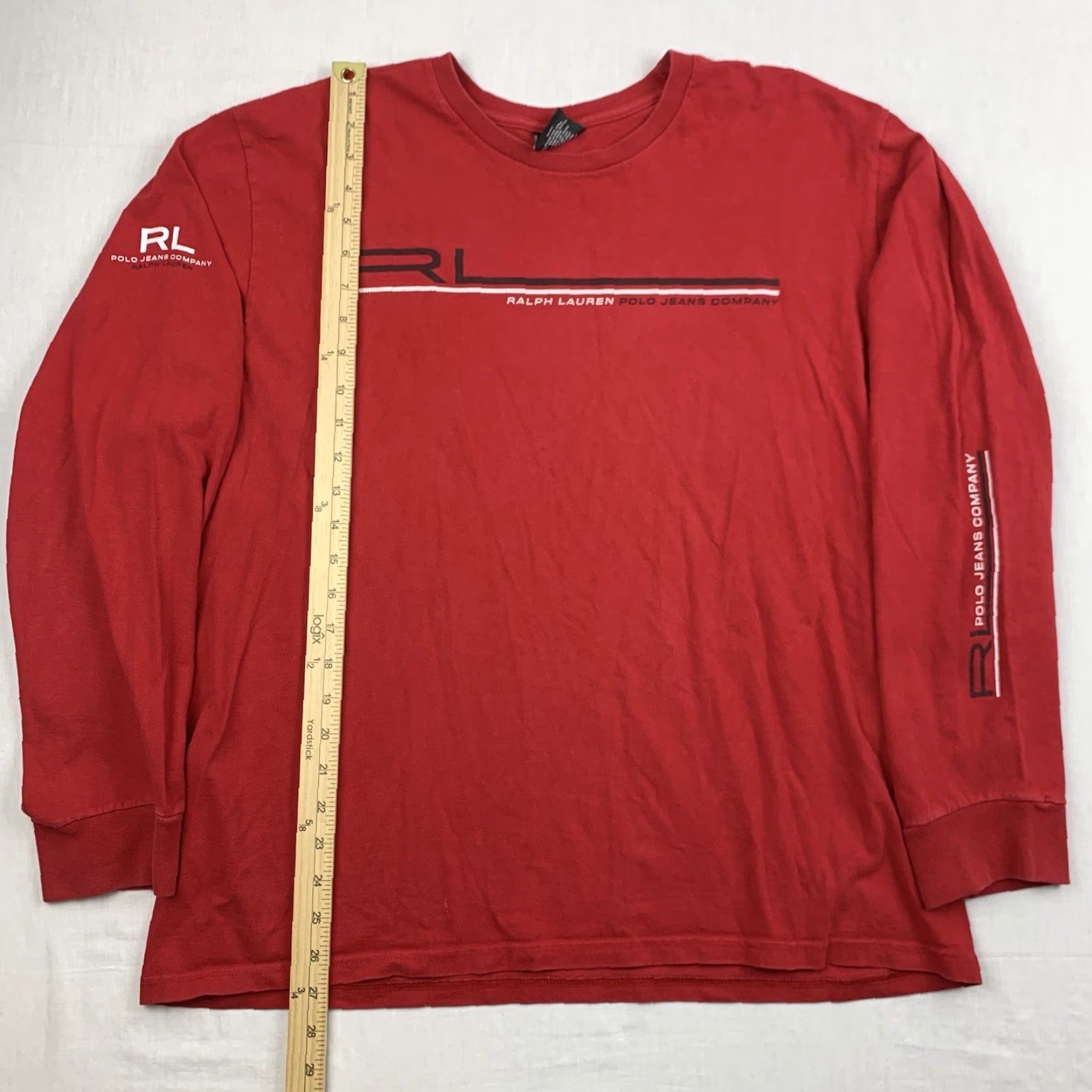 Ralph Lauren VINTAGE Ralph Lauren Polo Jeans Co Long Sleeve Shirt Adult XL Red Grunge Y2K 90s Mens Size US XL / EU 56 / 4 - 7 Thumbnail
