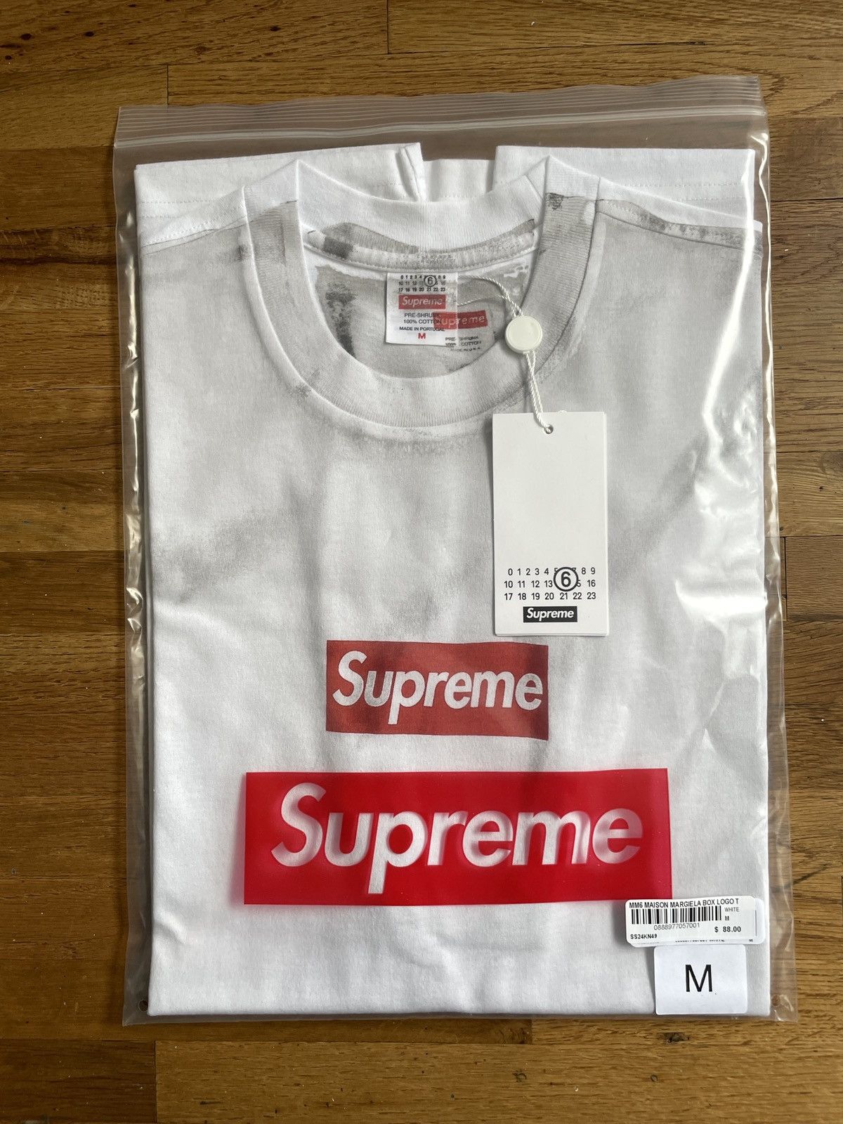 Supreme Supreme MM6 Maison Margiela Box Logo Tee White Size Medium