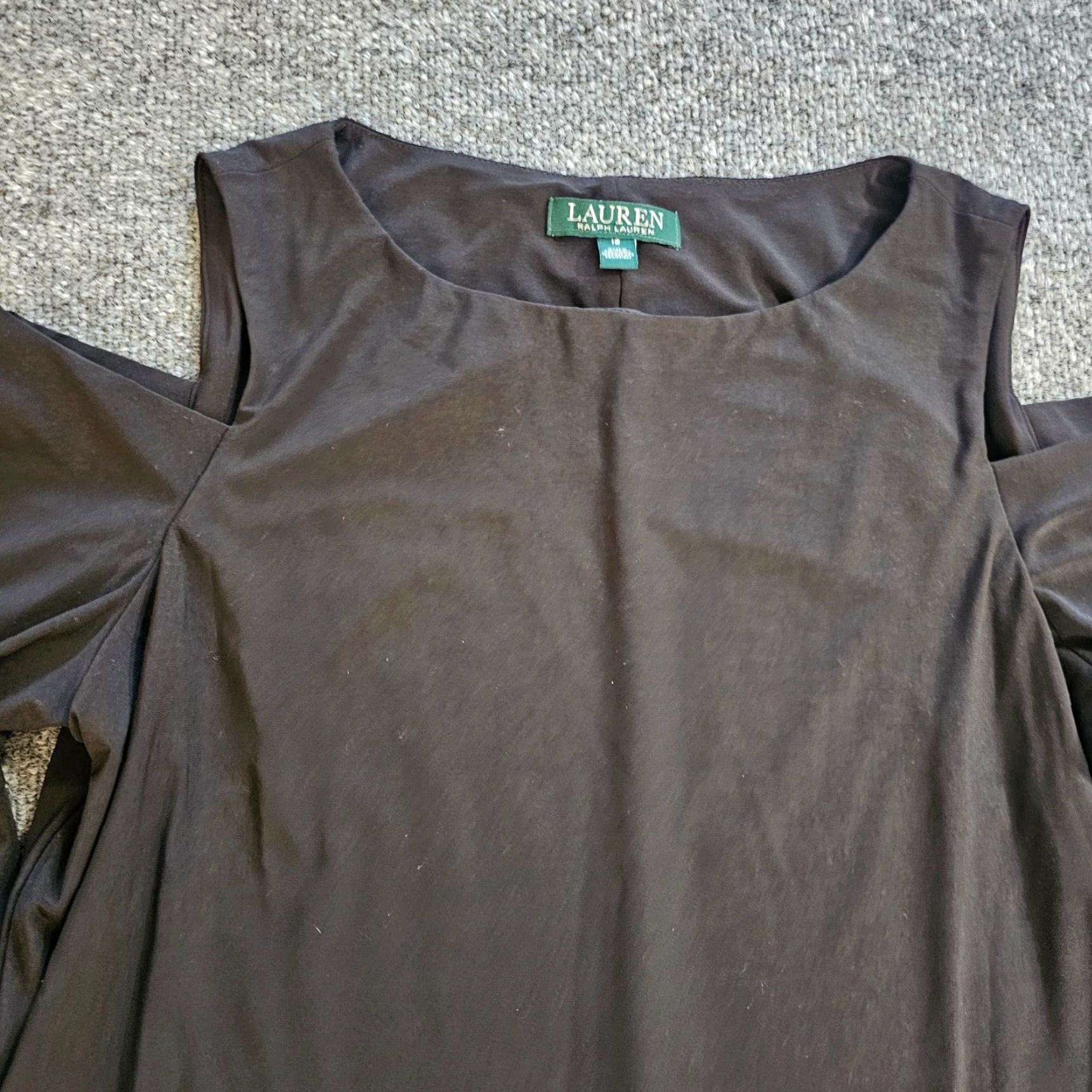 Ralph Lauren Lauren Ralph Lauren Dress Womens Size 12 Black Cold Shoulder Bell Sleeve Holiday Size XL / US 12-14 / IT 48-50 - 2 Thumbnail