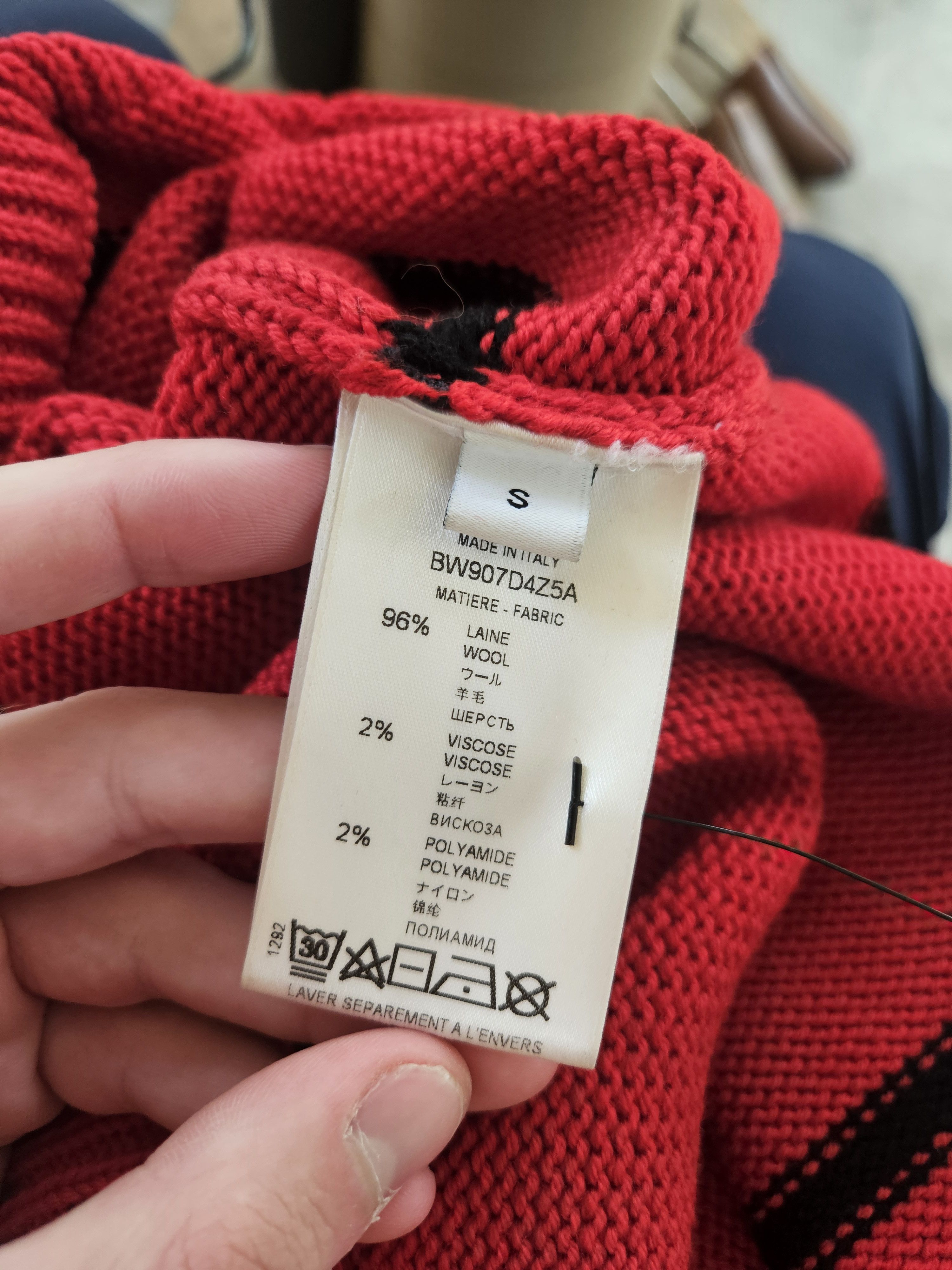 Givenchy Oversized 4G Black Red Striped Knit Crewneck Sweater Size US S / EU 44-46 / 1 - 7 Thumbnail