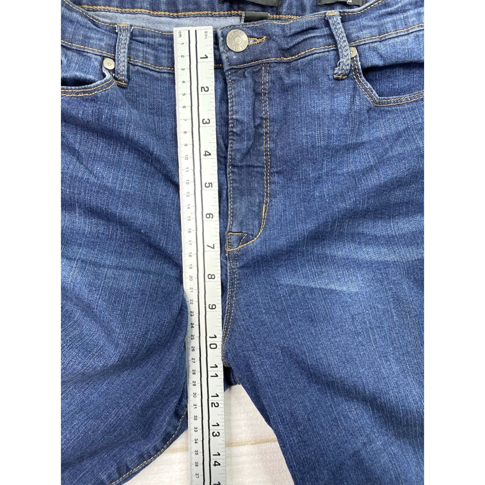 Nine West Nine West Jeans Womens 16 Skinny High Rise Dark Wash Blue Denim - 5-Pocket Stretch Cotton Blend Zipper Button Classic Size 38" / US 16 / IT 52 - 4 Thumbnail
