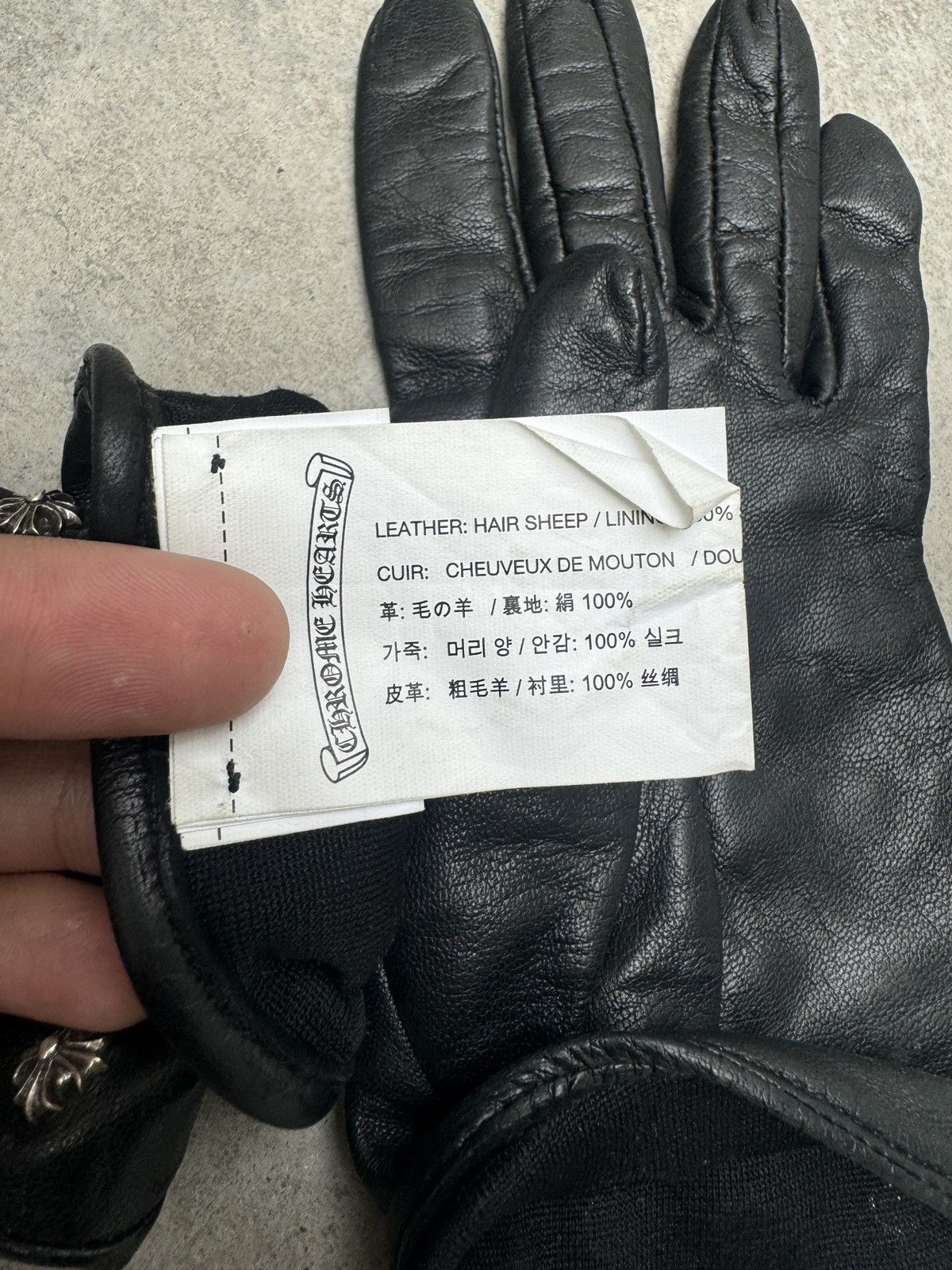 Chrome Hearts Chrome Hearts 925Sliver Pin Lamb Skin Glove Size ONE SIZE - 5 Thumbnail