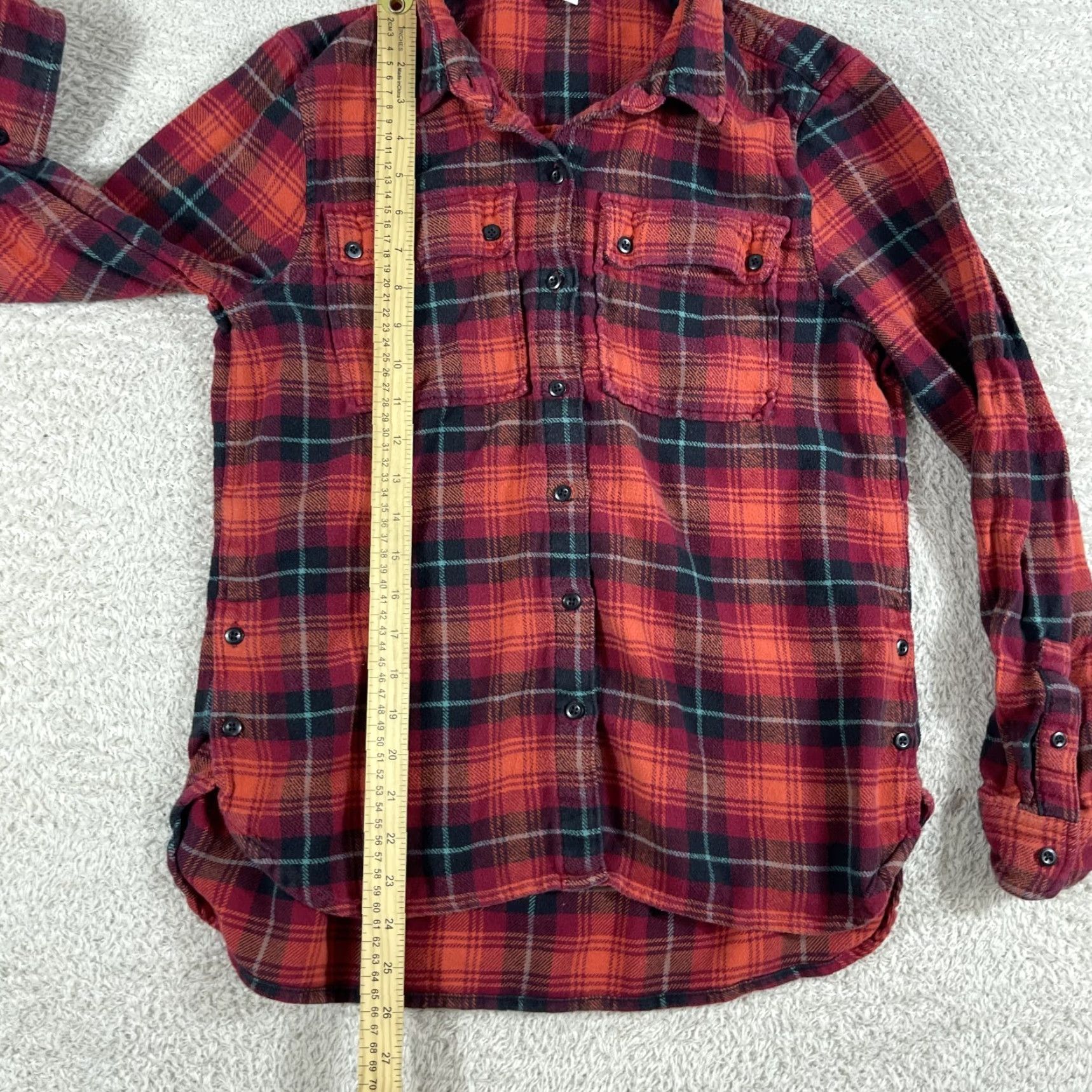Vintage LL Bean Signature Flannel Shirt Women's Medium Plaid Red Lumberjack Hiking Swift Shirt Size M / US 6-8 / IT 42-44 - 6 Thumbnail