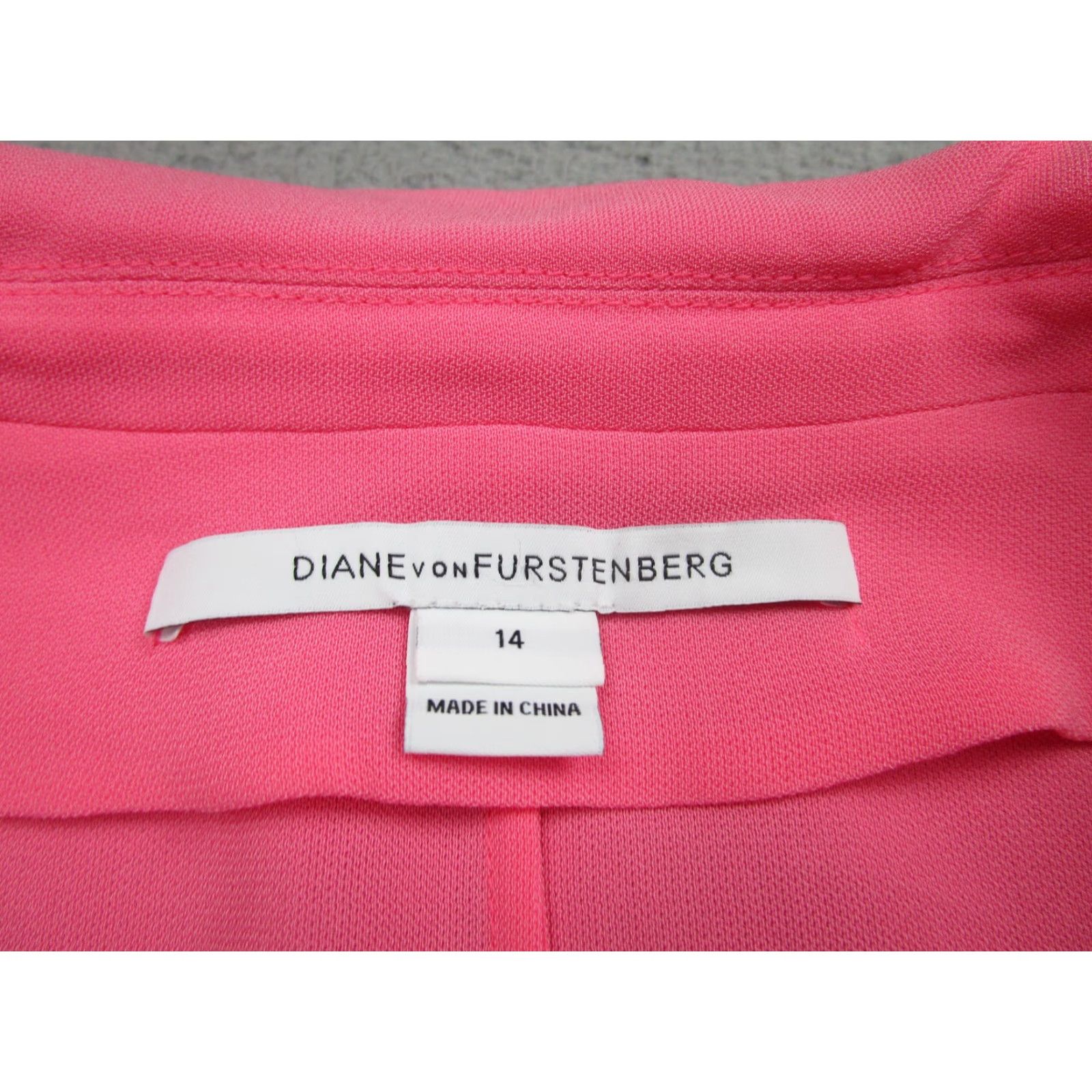 Diane von Furstenberg Diane von Furstenberg Blazer Womens 14 Pink Single Breasted Career Jacket DVF Size XL / US 12-14 / IT 48-50 - 5 Thumbnail