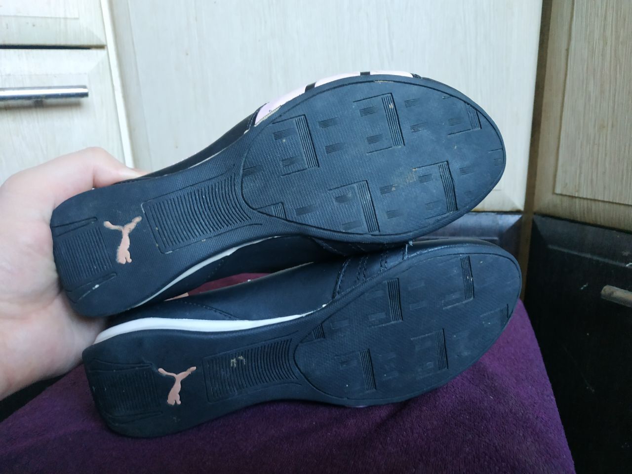 Vintage Puma Espera Patent LeatherBallet Flats Y2K PinkBlack