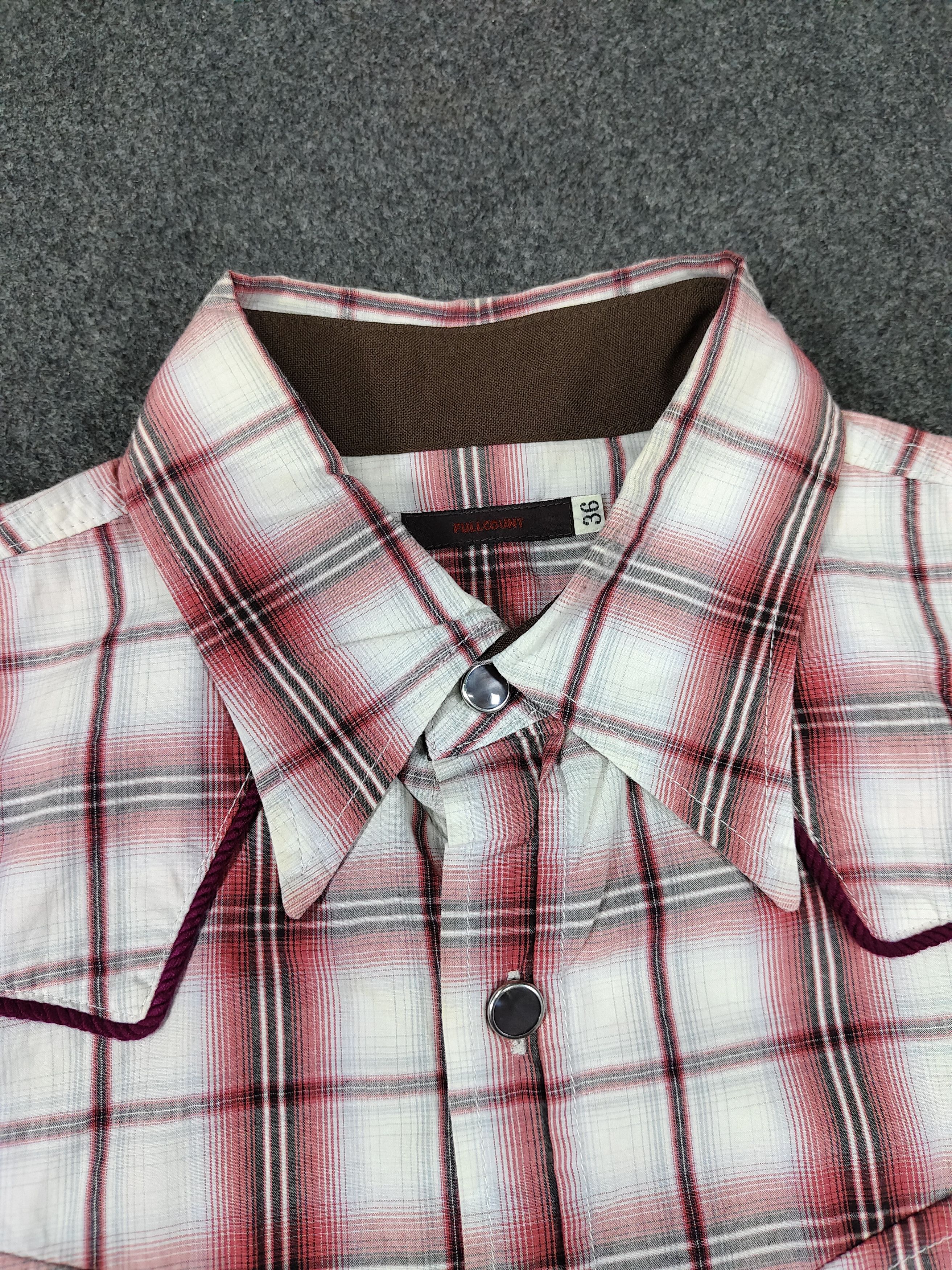Full Count & Co. Full Count🇯🇵 Western Gradient Plaid & Contras Piping Shirt Size US S / EU 44-46 / 1 - 6 Thumbnail