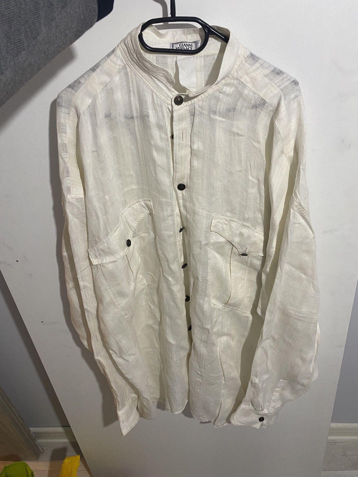 Other Vintage ultra rare linen gianni Versace shirt button up Size US XXL / EU 58 / 5 - 1 Thumbnail