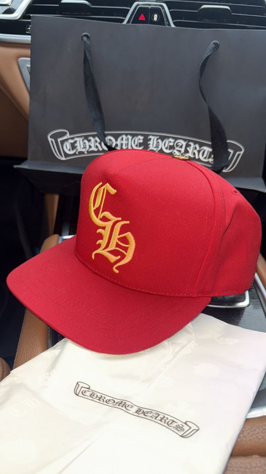 Chrome Hearts Chrome Hearts C H Baseball Hat - Red / Yellow Brand Size ONE SIZE - 1 Thumbnail