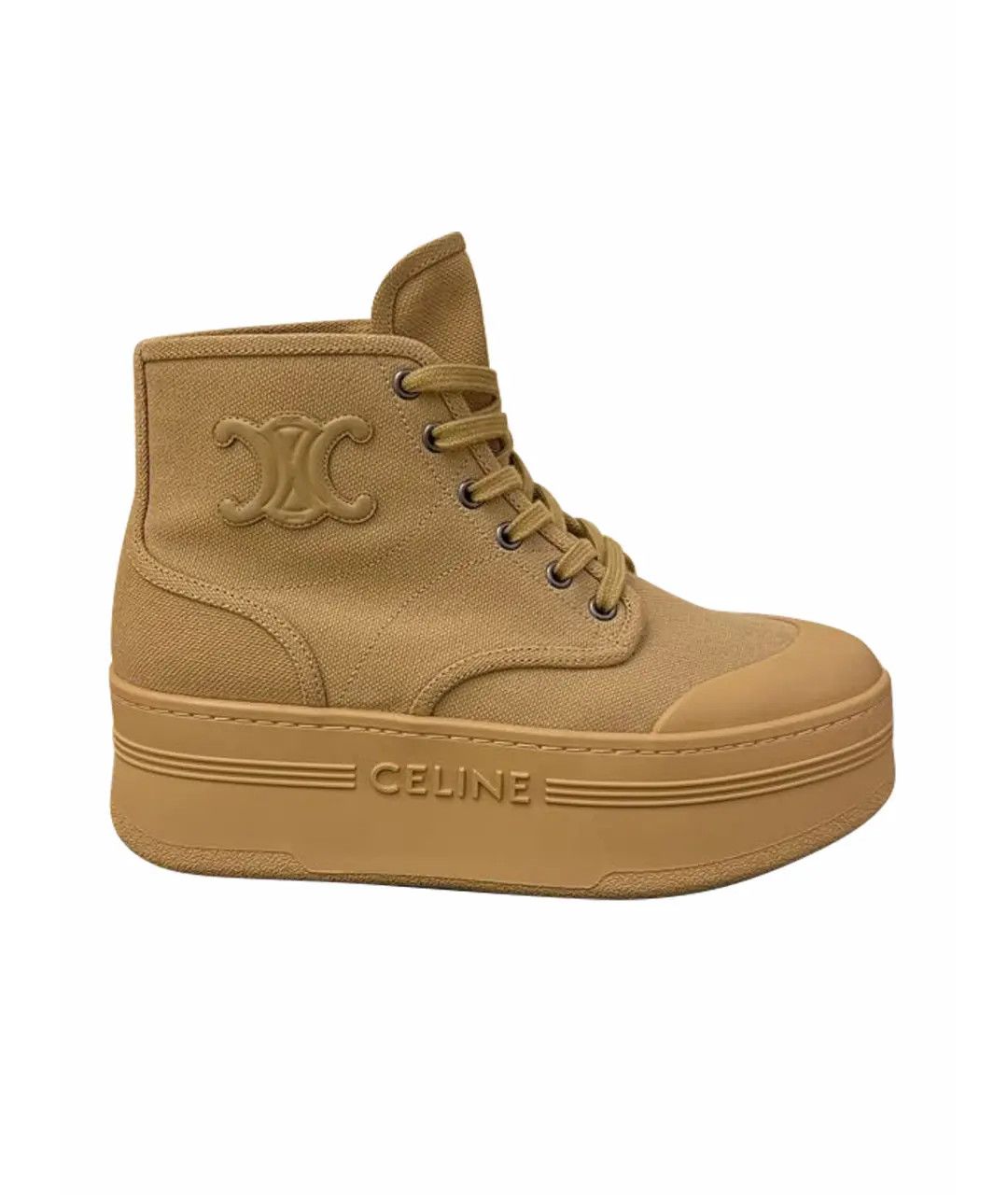 Celine o1bcso1str0724 Wedge Lace Up Boot in Sand Size US 8 / IT 38 - 1 Thumbnail