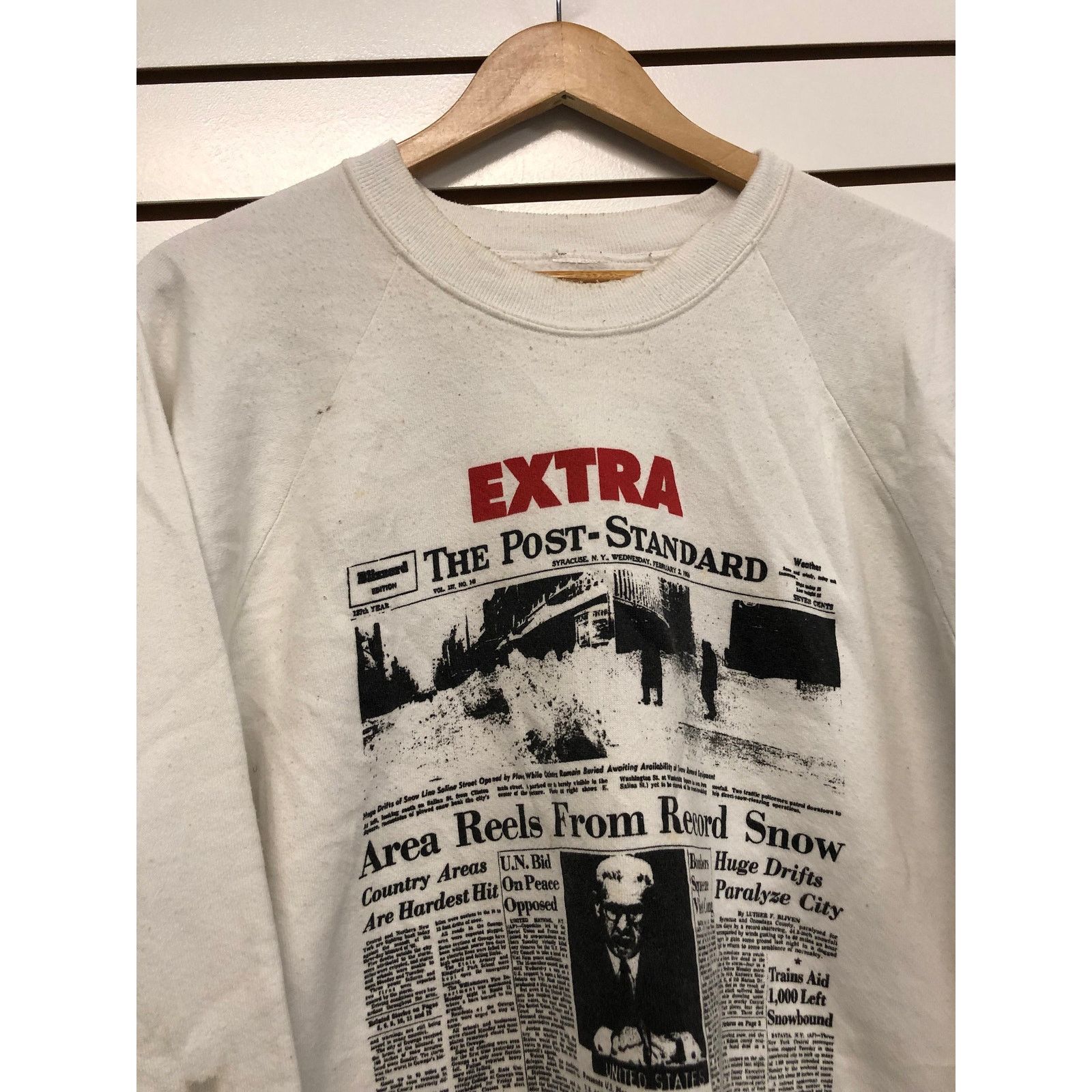 Hanes Vintage Extra the post standard Syracuse 1966 Sweatshirt XL Size US XL / EU 56 / 4 - 3 Thumbnail