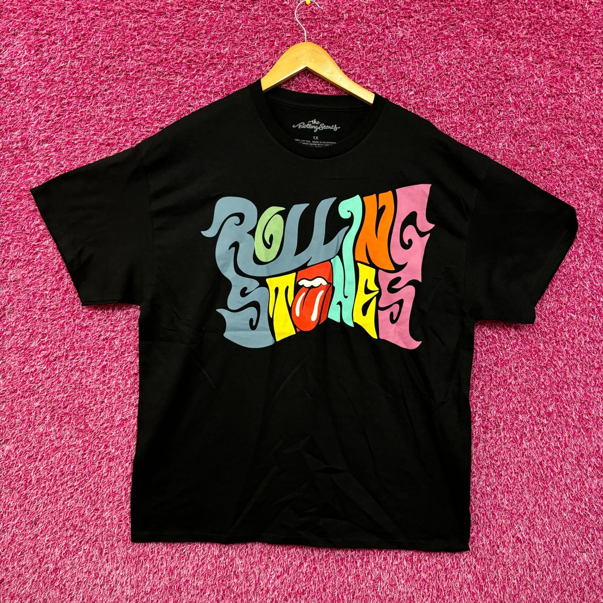 The Rolling Stones The Rolling Stones Groovy Spellout with Hot Lips Rock Tee 1X Size US XL / EU 56 / 4 - 1 Thumbnail
