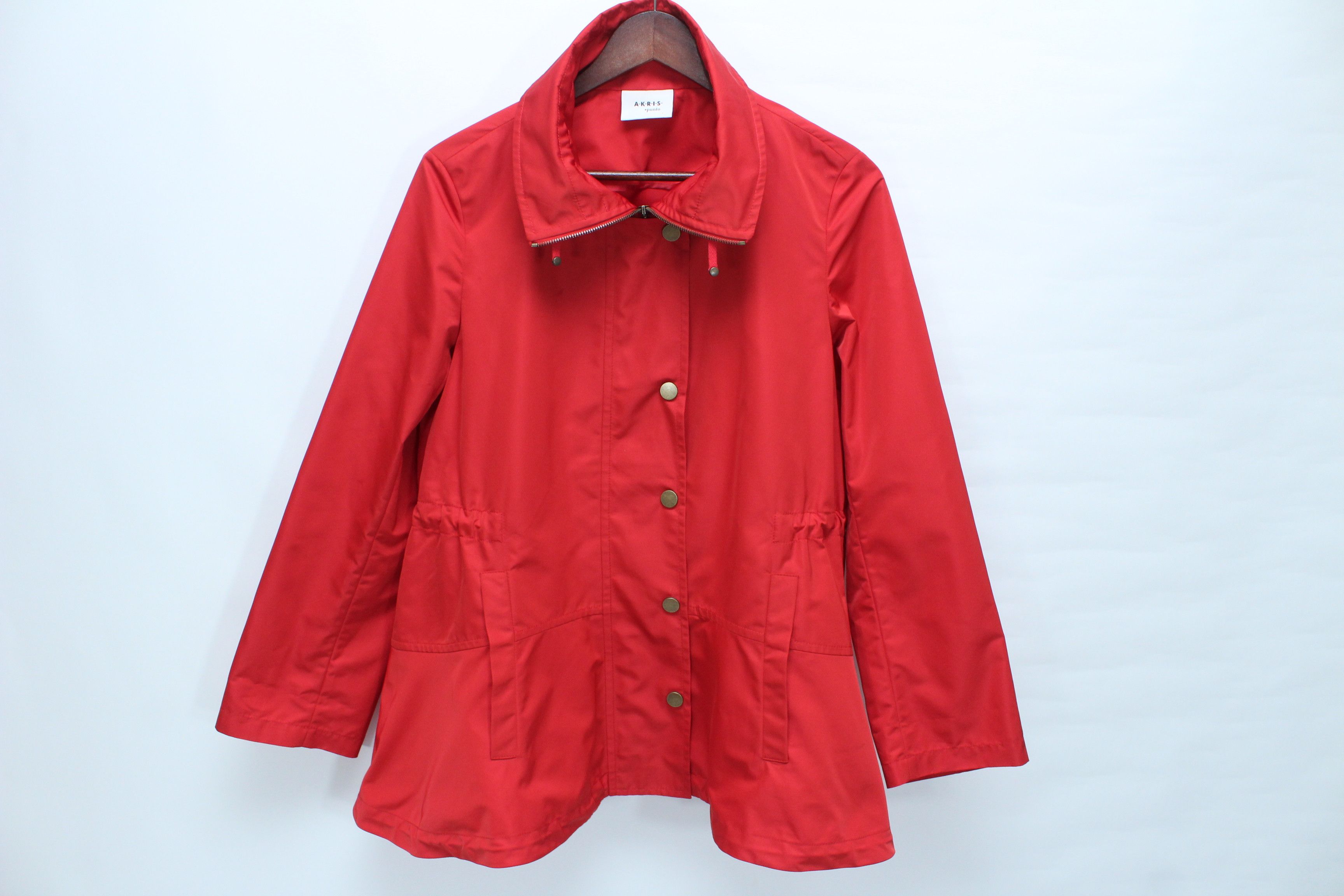 Akris Akris Punto Red Hooded Drawstring Waist Jacket Size US 6 Size M / US 6-8 / IT 42-44 - 3 Thumbnail