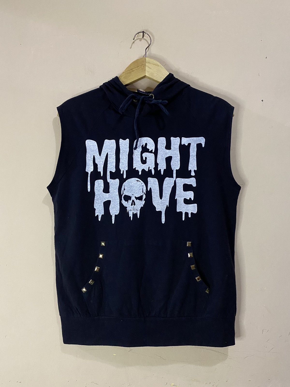 Y2K Might Have Skulls Studded Hoodie Sleeveless
