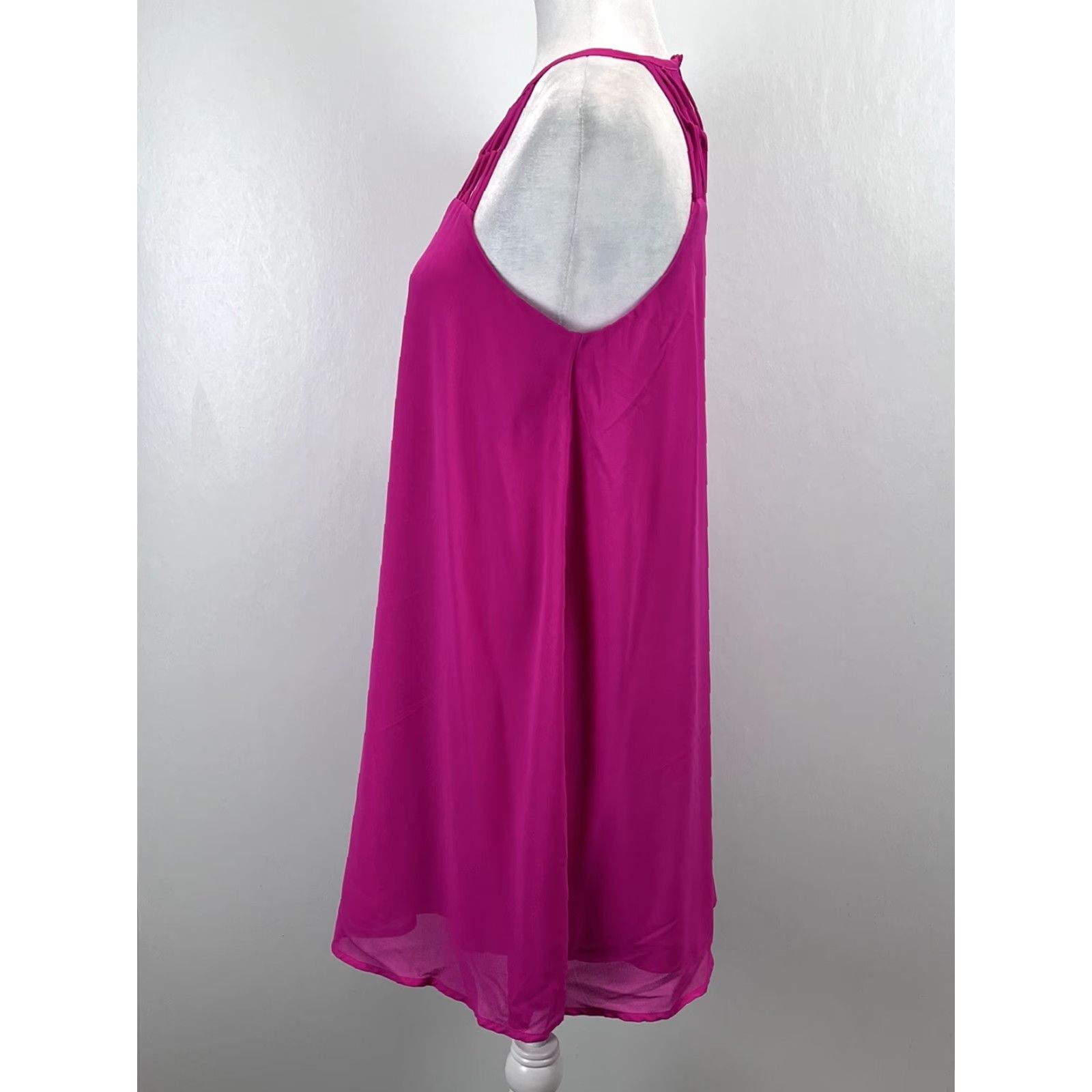 Lulus Lulus Tell Me Fuschia Swing Dress Sz M Sleeveless Mini Bright Pink Barbie Signature? Size M / US 6-8 / IT 42-44 - 2 Thumbnail