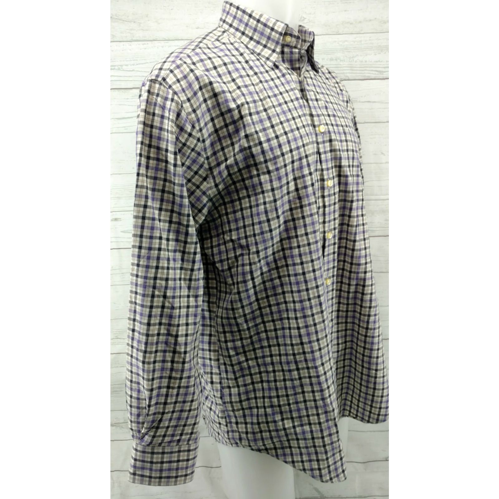 Peter Millar Peter Millar Mens Purple Plaid Button Front Long Sleeve Casual Shirt Large Size US L / EU 52-54 / 3 - 4 Thumbnail