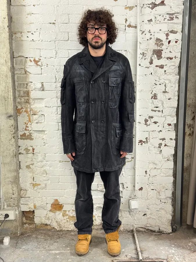 Dolce & Gabbana AW2003 Dolce & Gabbana Black Cotton Cargo Long Jacket Size US M / EU 48-50 / 2 - 3 Thumbnail