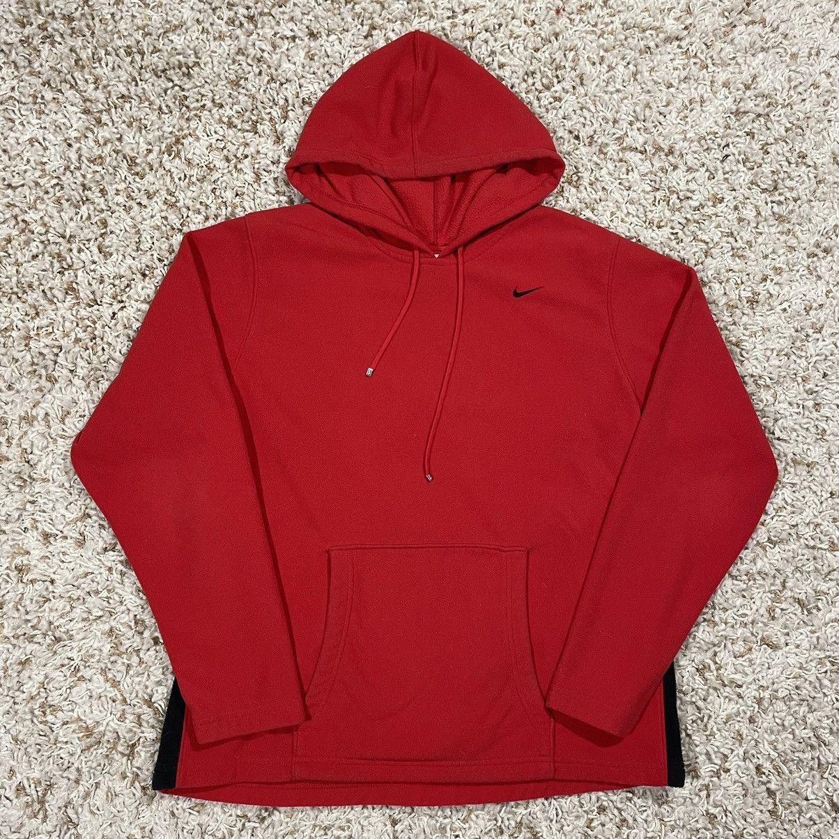 Nike Streetwear Vintage Vintage Y2K Red Nike Fleece Hoodie Grailed