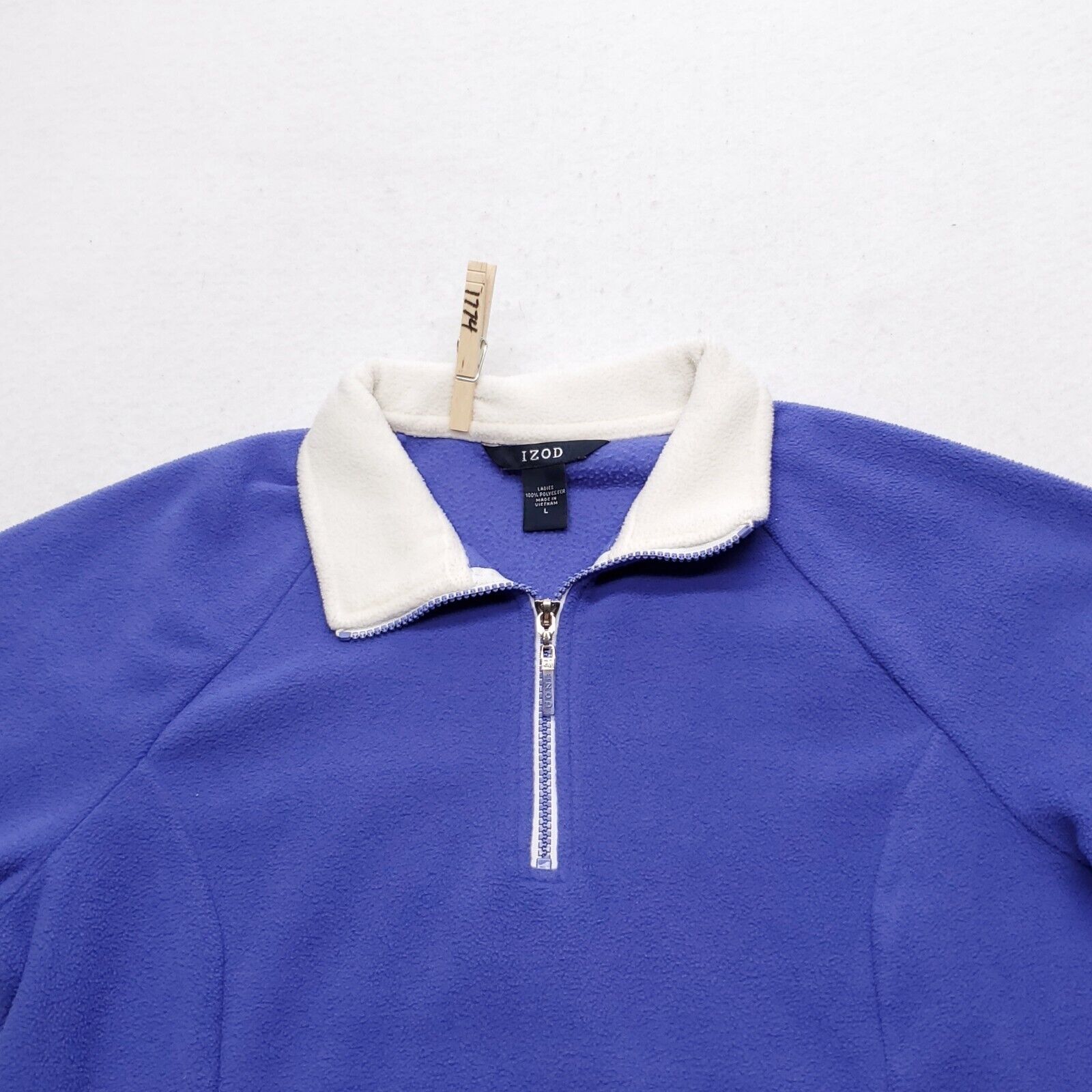 Izod IZOD Zip Up Pullover Jacket Womens Size Large L Purple White Size L / US 10 / IT 46 - 1 Thumbnail