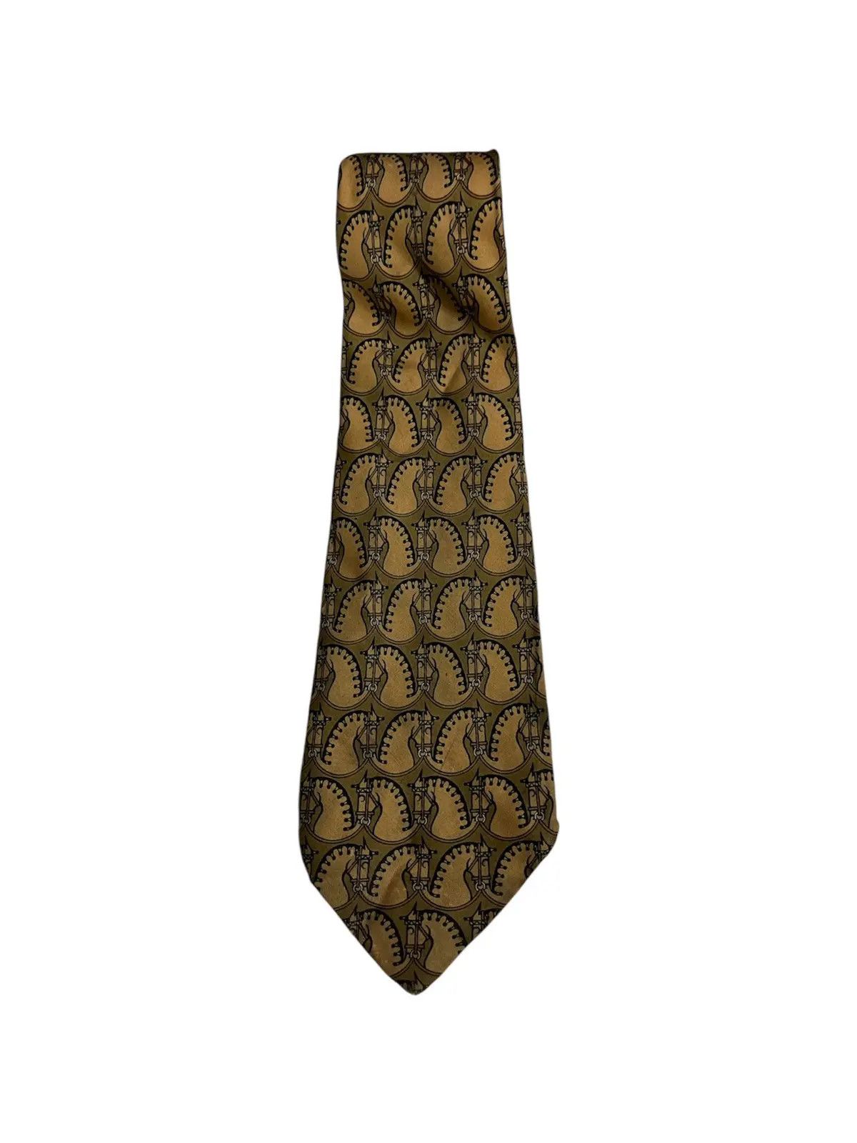 Hermes Hermes Monogram Silk Tie Size ONE SIZE - 5 Thumbnail