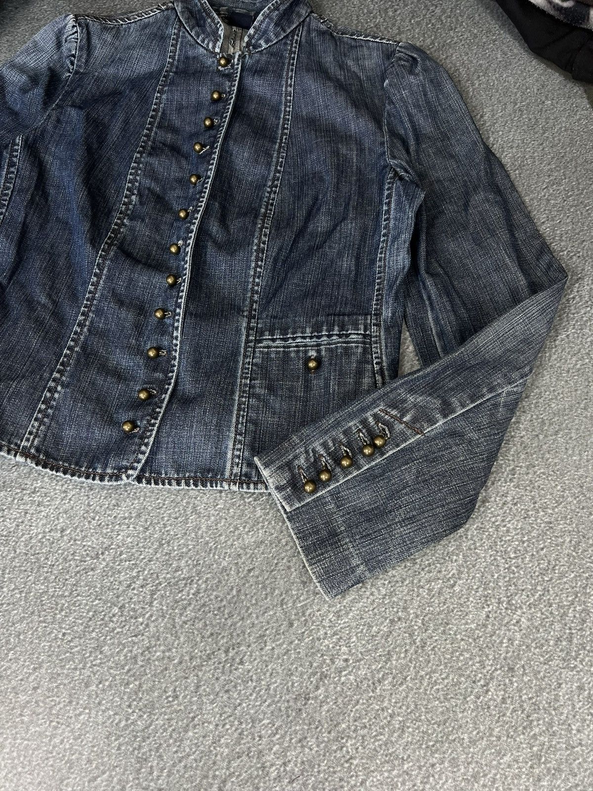 Japanese Brand Vintage Y2K Opium Avant Garde Military Denim Jacket Japan Size S / US 4 / IT 40 - 4 Thumbnail