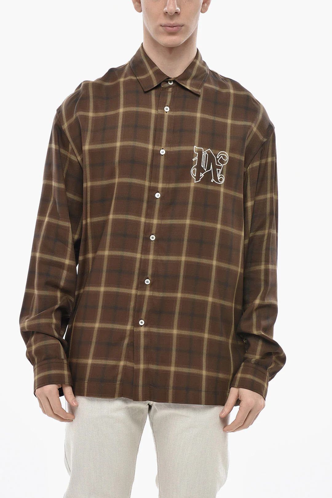 og1mm0226 Plaid Check Shirt in Brown