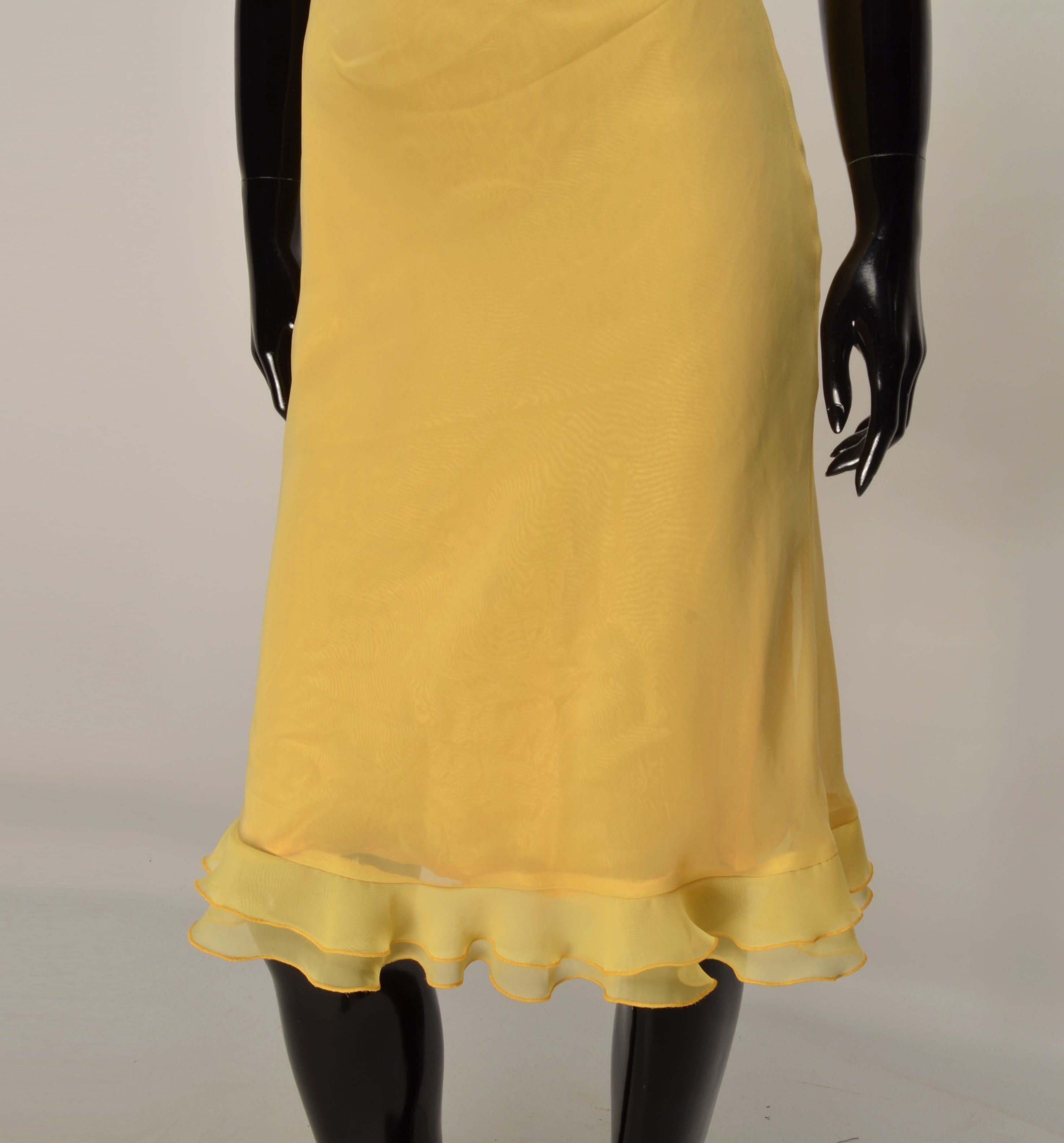 Other Vintage Chou Chou 90's Ruffle Yellow Coquette Dress Size M / US 6-8 / IT 42-44 - 3 Thumbnail