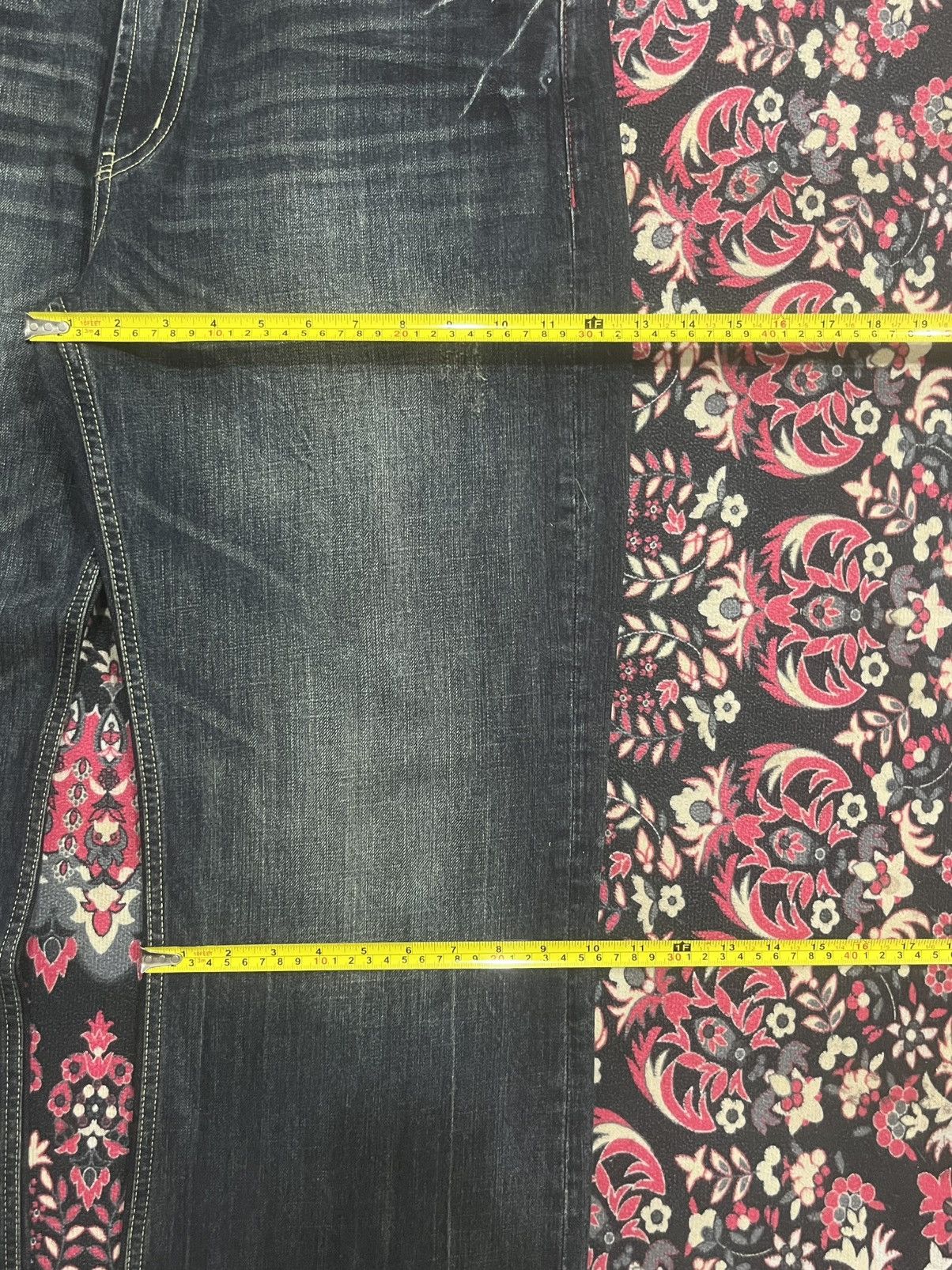 If Six Was Nine Vintage Japanese Agate Rhinestone Angelic Wing Flare Jeans Size US 36 / EU 52 - 13 Thumbnail