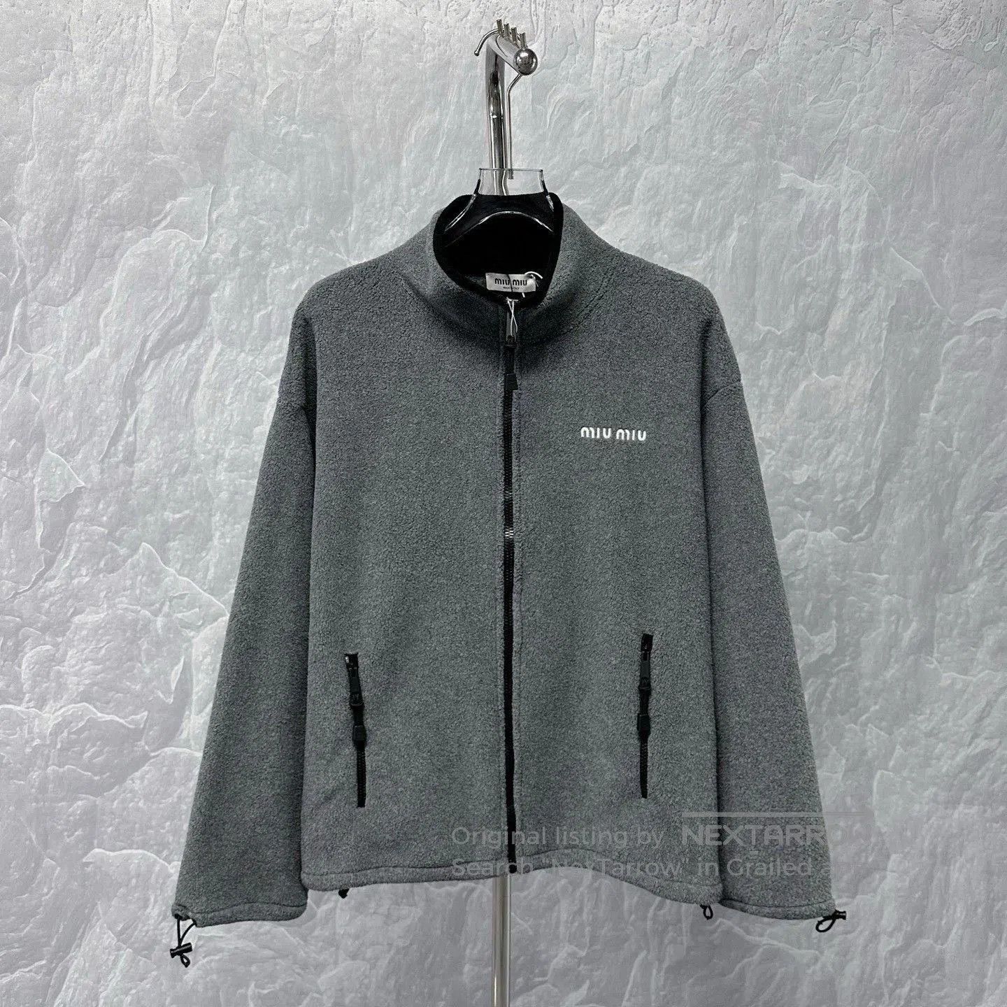 Miu Miu MiuMiu SS25 Embroidered Logo Fleece Jacket. Size L / US 10 / IT 46 - 1 Thumbnail