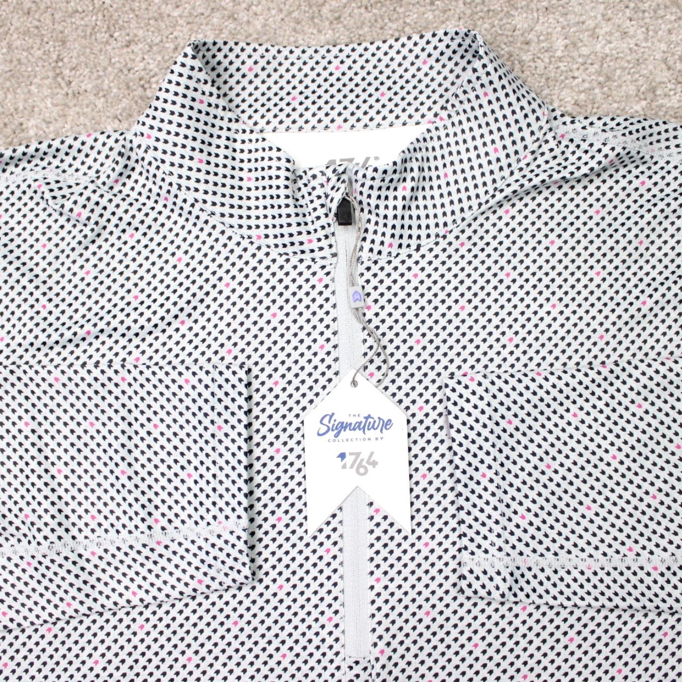 Vintage 1764 Sweatshirt Mens Large Gray Geometric 1/4 Zip NWT Signature Collection 90s Theme Shirt Clothing Size US L / EU 52-54 / 3 - 2 Thumbnail
