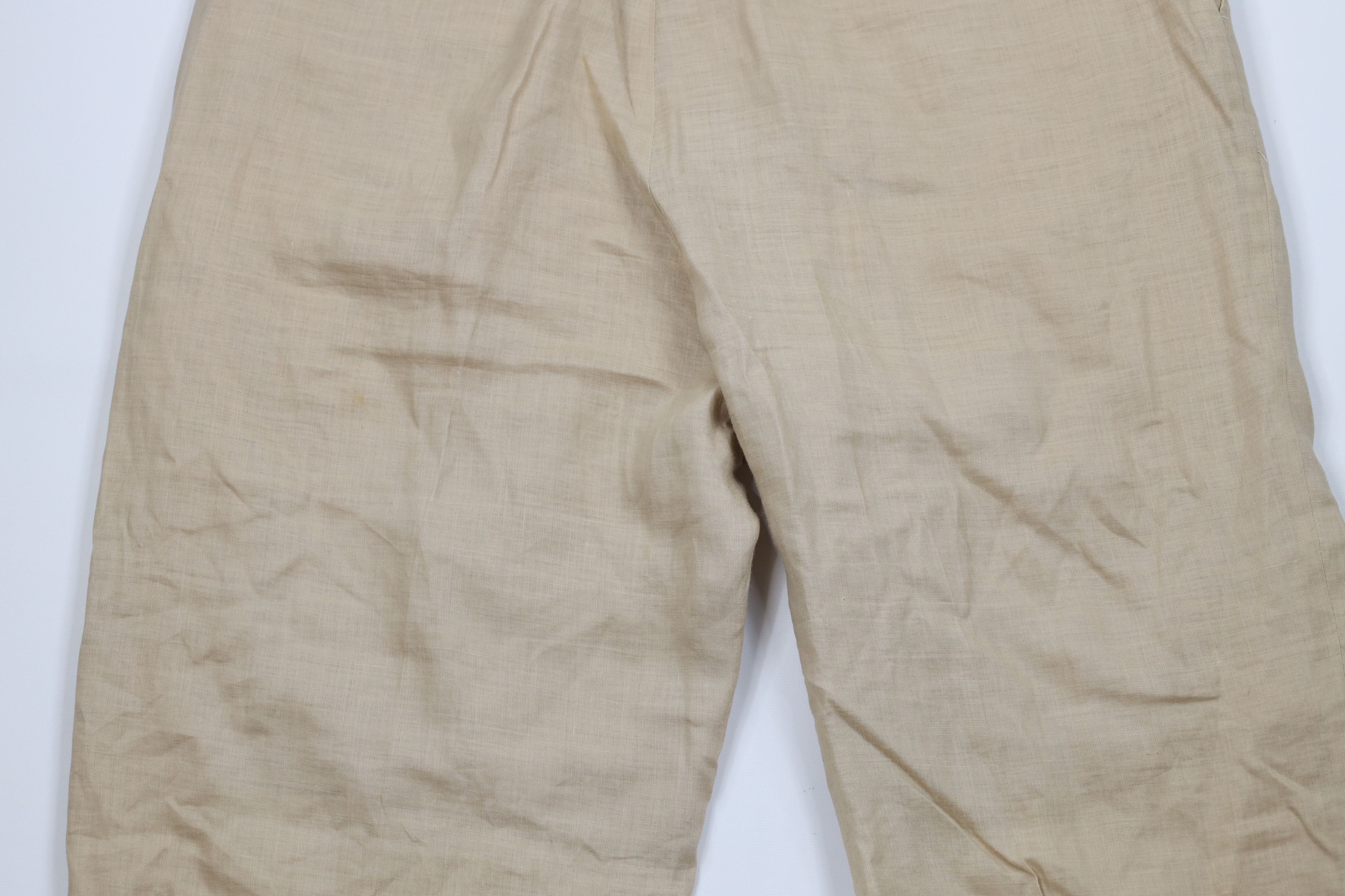 Vintage Vintage 90s Y2K Streetwear Lined Linen Wide Leg Pants Beige Size US 38 / EU 54 - 12 Thumbnail