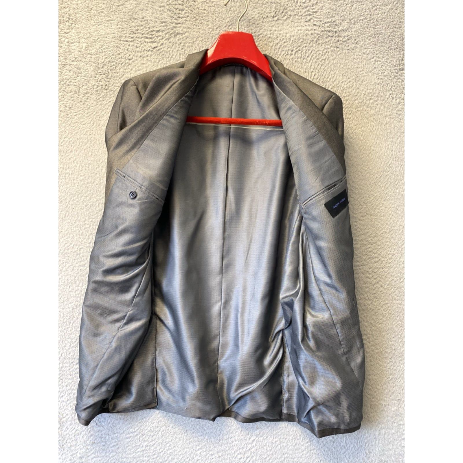 Vintage ANDREW FEZA Blazer Gray Metallic 44L 140-38 Jacket Mens Size 44L - 7 Thumbnail