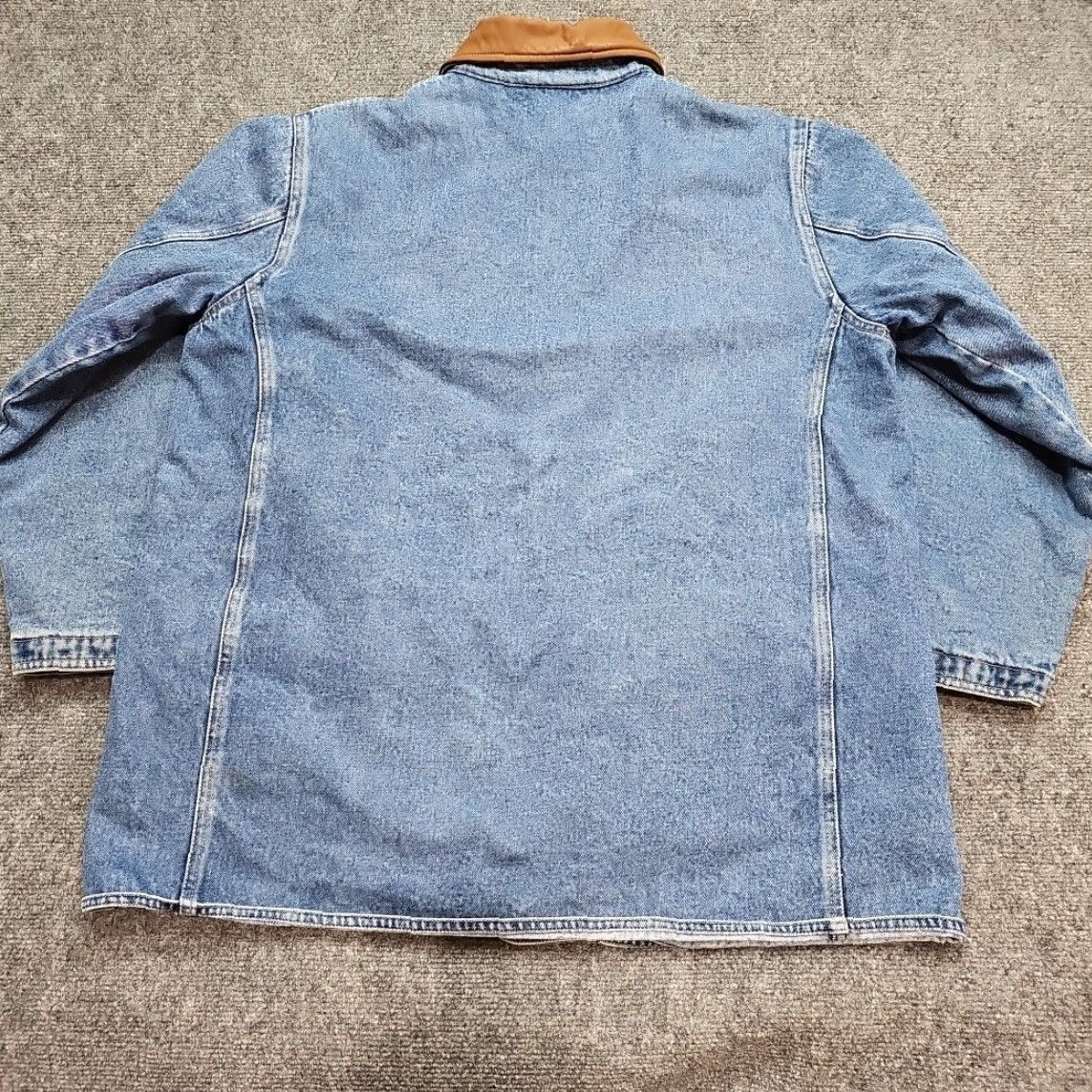 Vintage VINTAGE Woolrich Denim Barn Jacket Chore Coat Women XL Blanket Lined Leather Collar Jacket Blue 1990s Womens Size XL / US 12-14 / IT 48-50 - 7 Thumbnail