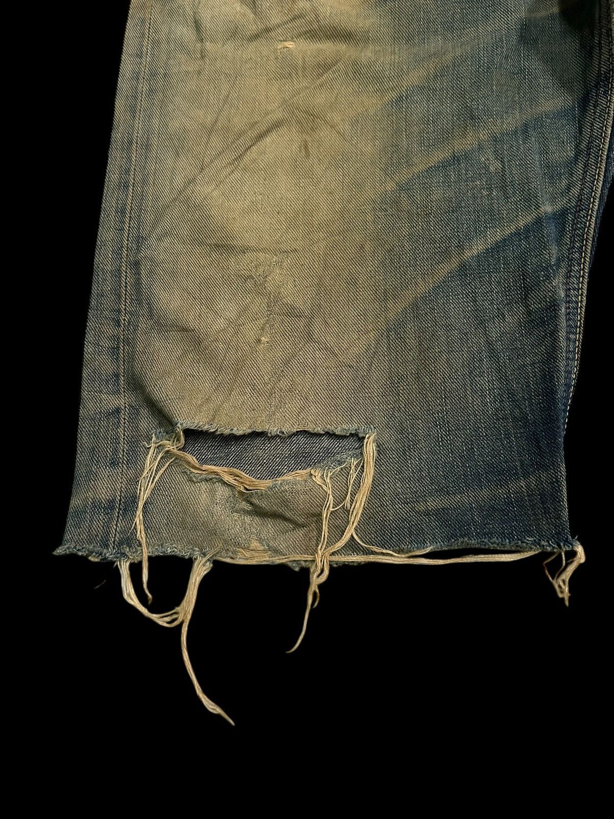 Japanese Brand × Kapital × Vintage Vintage Lee Cowboy Selvedge Distressed Short Denim Jeans Size US 32 / EU 48 - 5 Thumbnail