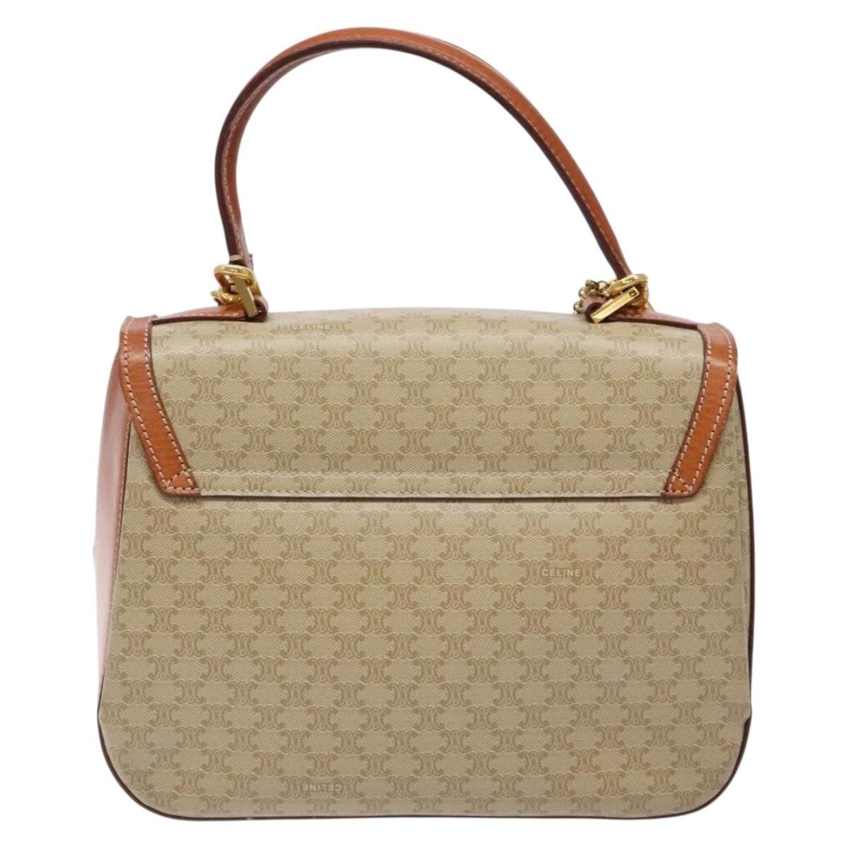 Celine CELINE Macadam Canvas Hand Bag Pvc Beige Gold Size ONE SIZE - 3 Thumbnail